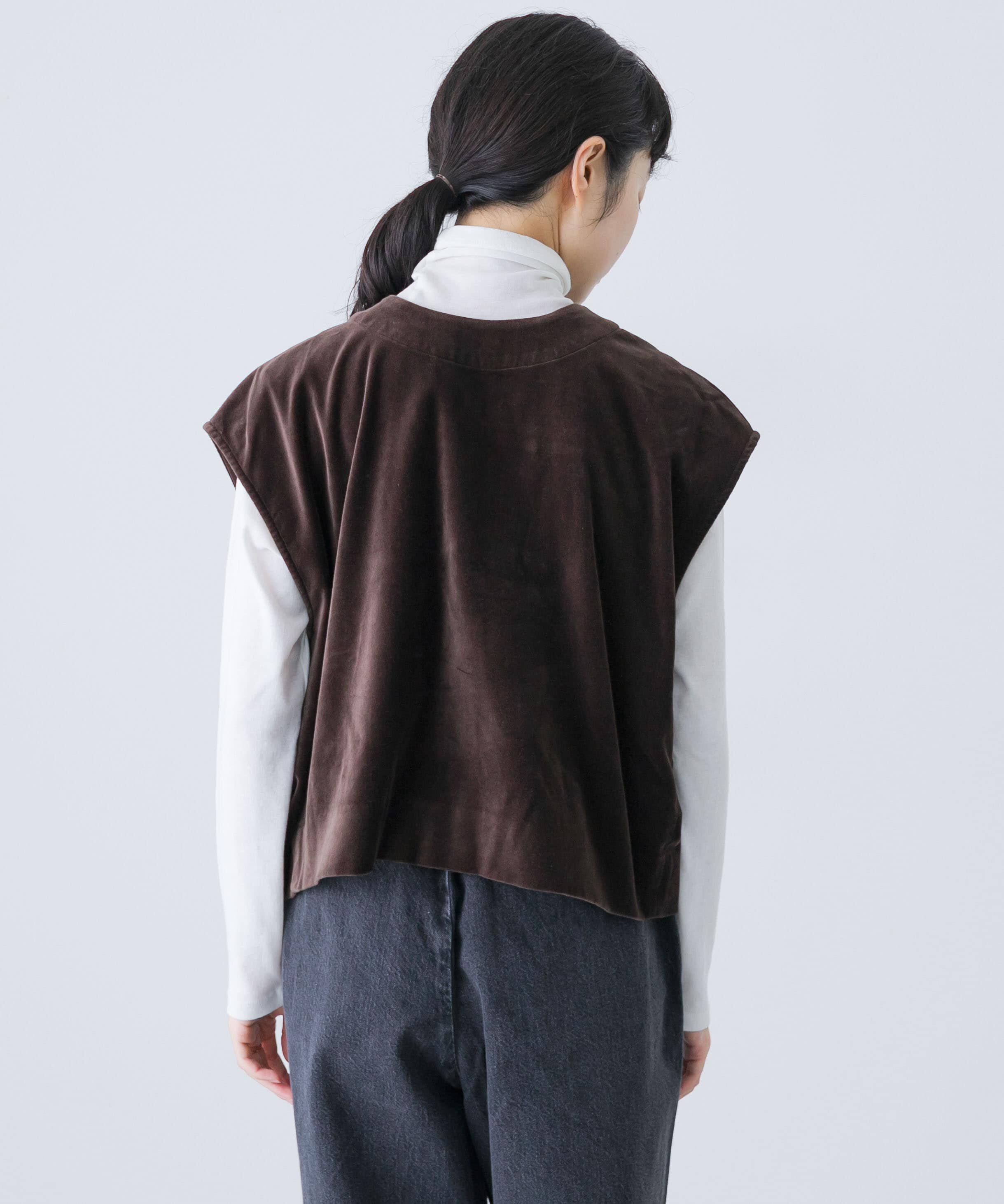 かぐれ「コットンベルベット2WAYベスト」|ベスト・ジレ|