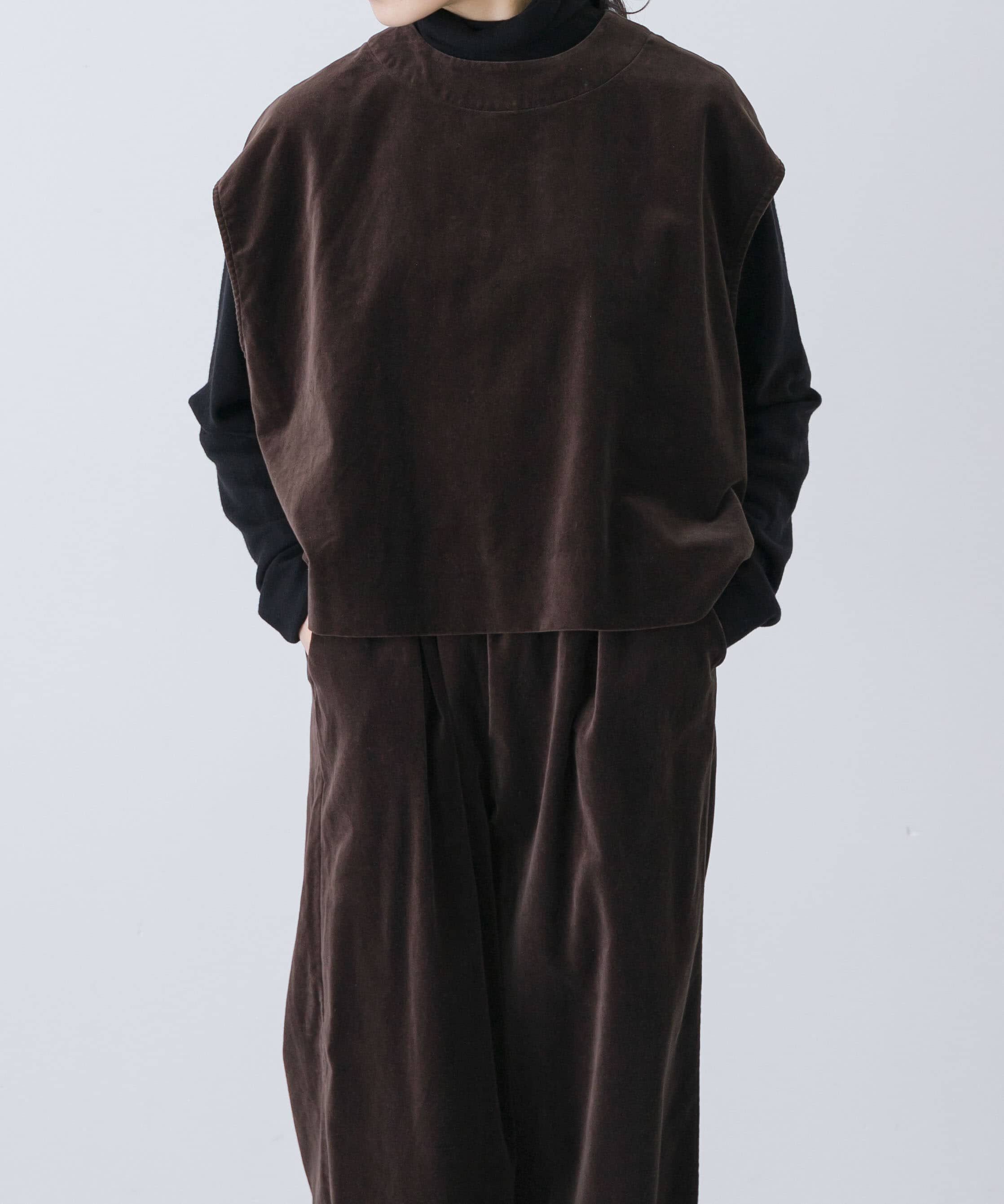 かぐれ「コットンベルベット2WAYベスト」|ベスト・ジレ|