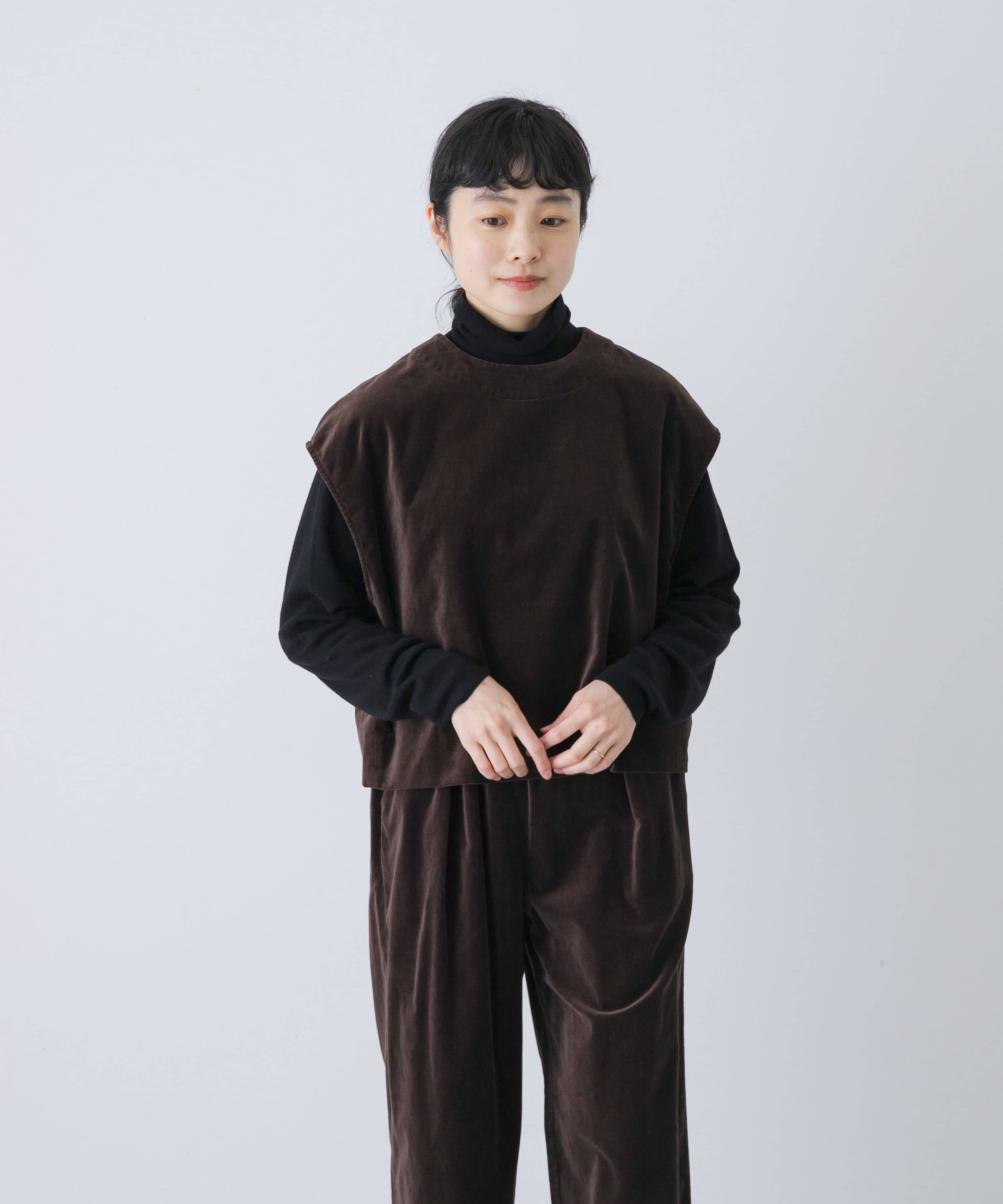 かぐれ「コットンベルベット2WAYベスト」|ベスト・ジレ|