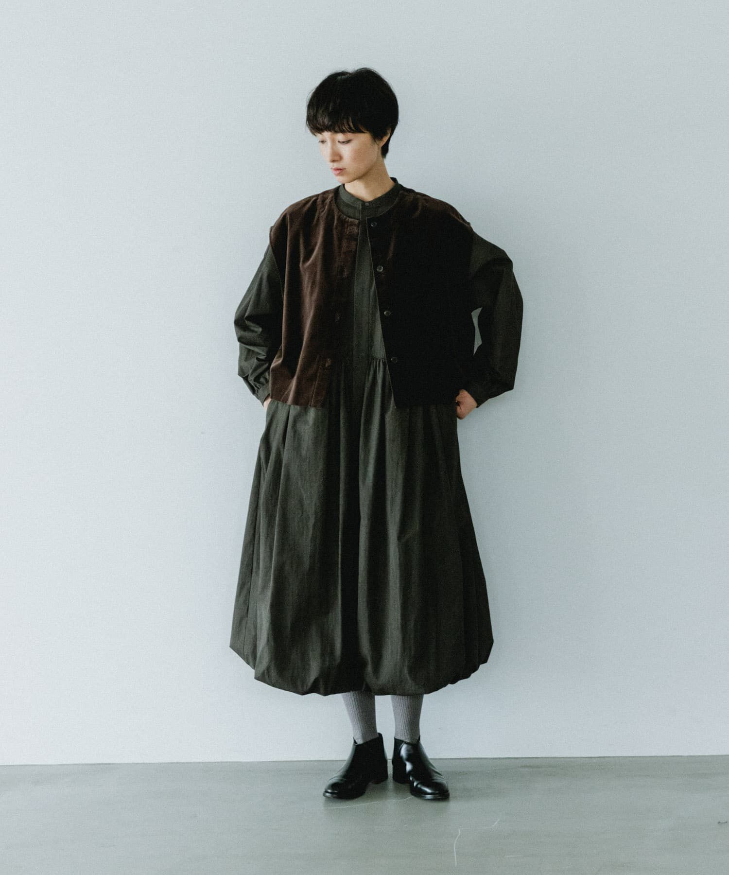 かぐれ「コットンベルベット2WAYベスト」|ベスト・ジレ|