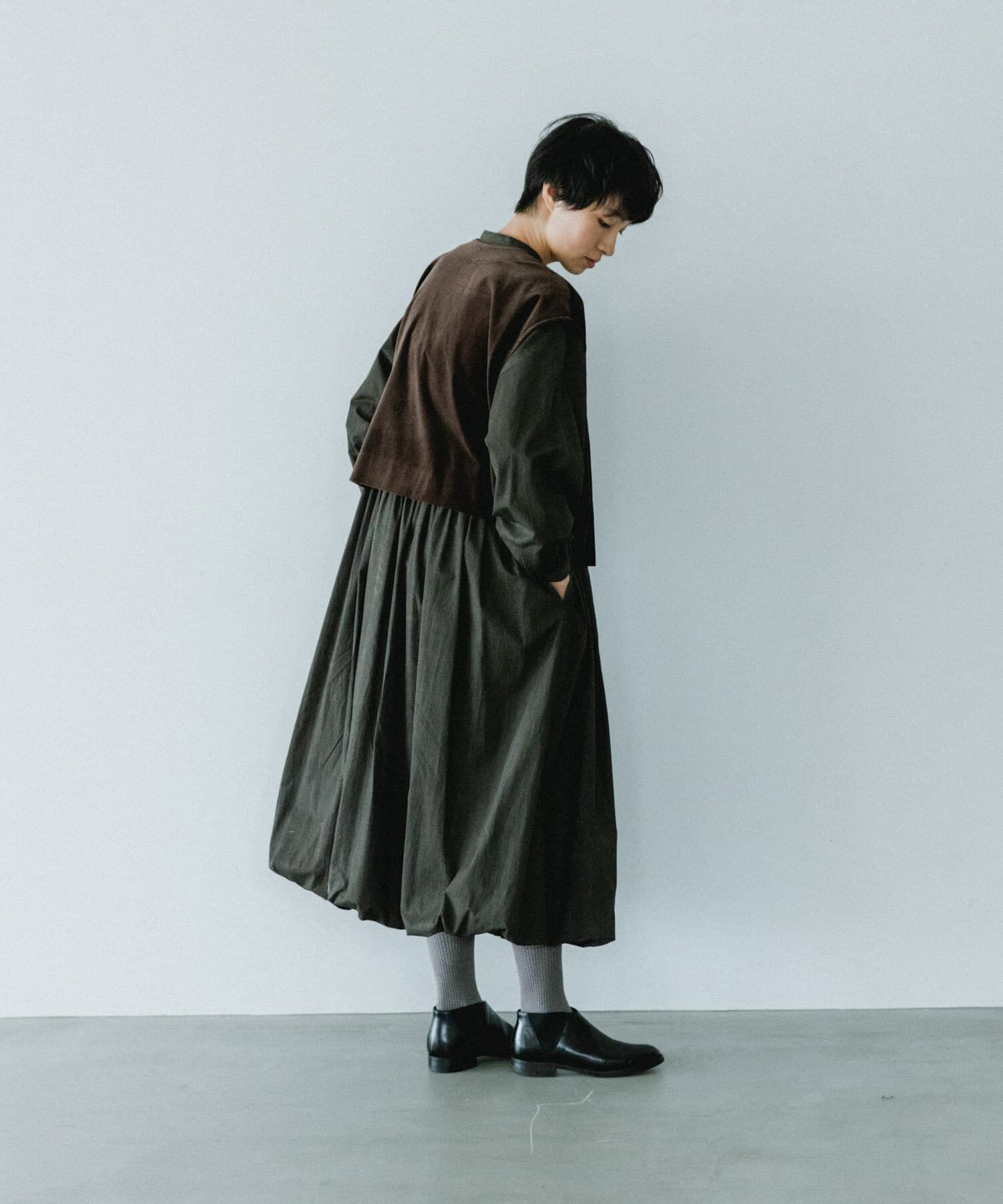 かぐれ「コットンベルベット2WAYベスト」|ベスト・ジレ|