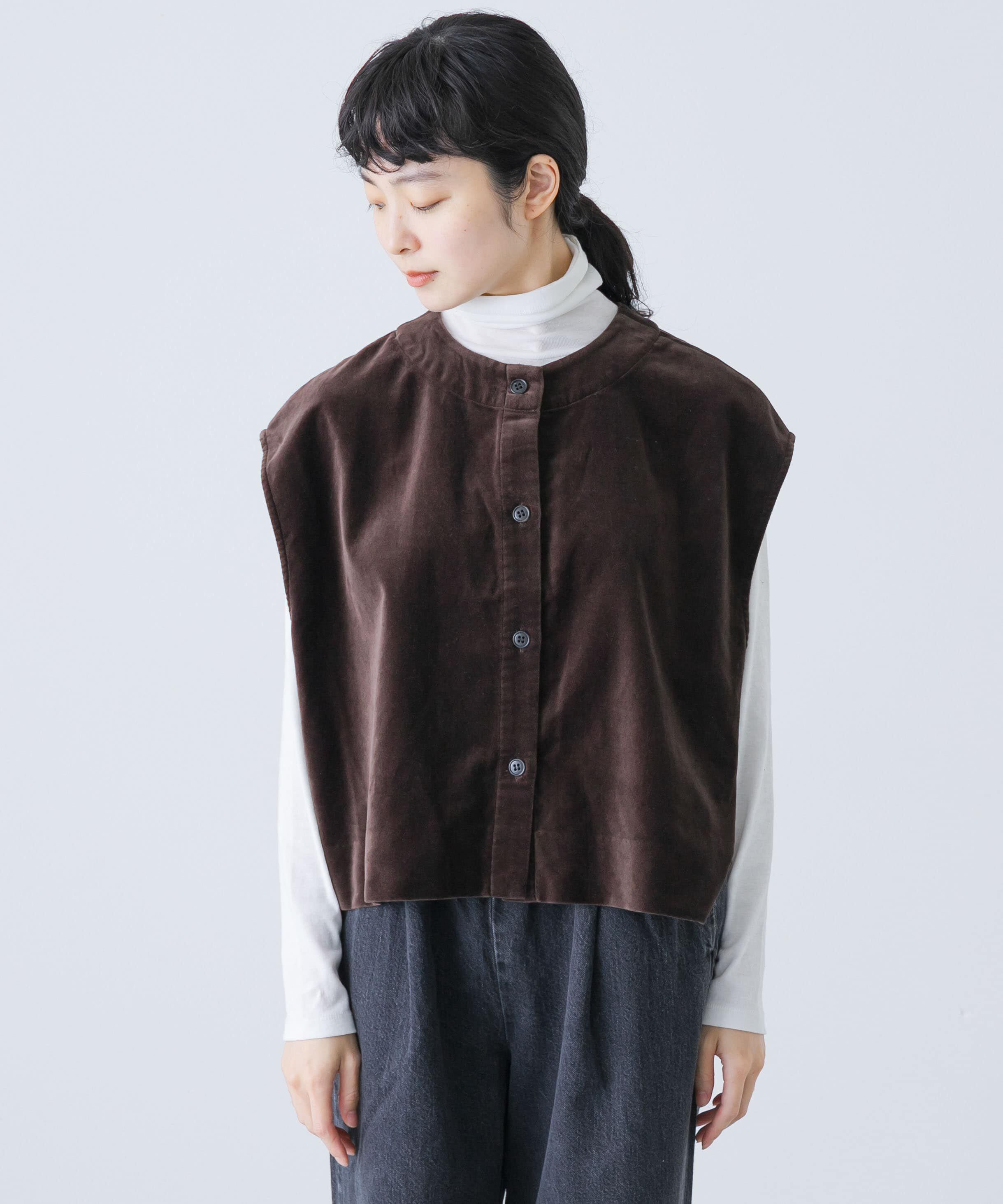 かぐれ「コットンベルベット2WAYベスト」|ベスト・ジレ|