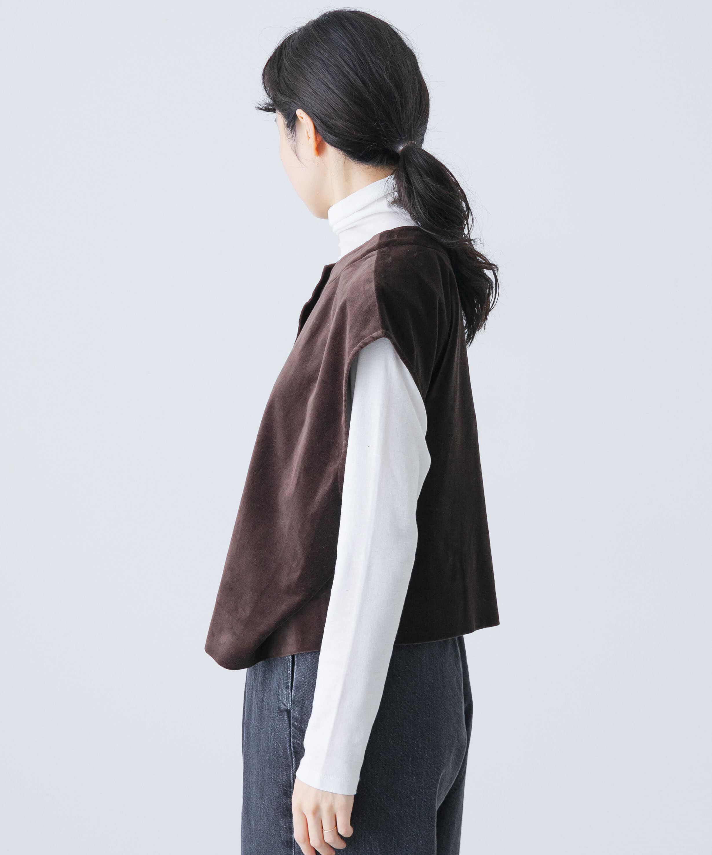 かぐれ「コットンベルベット2WAYベスト」|ベスト・ジレ|