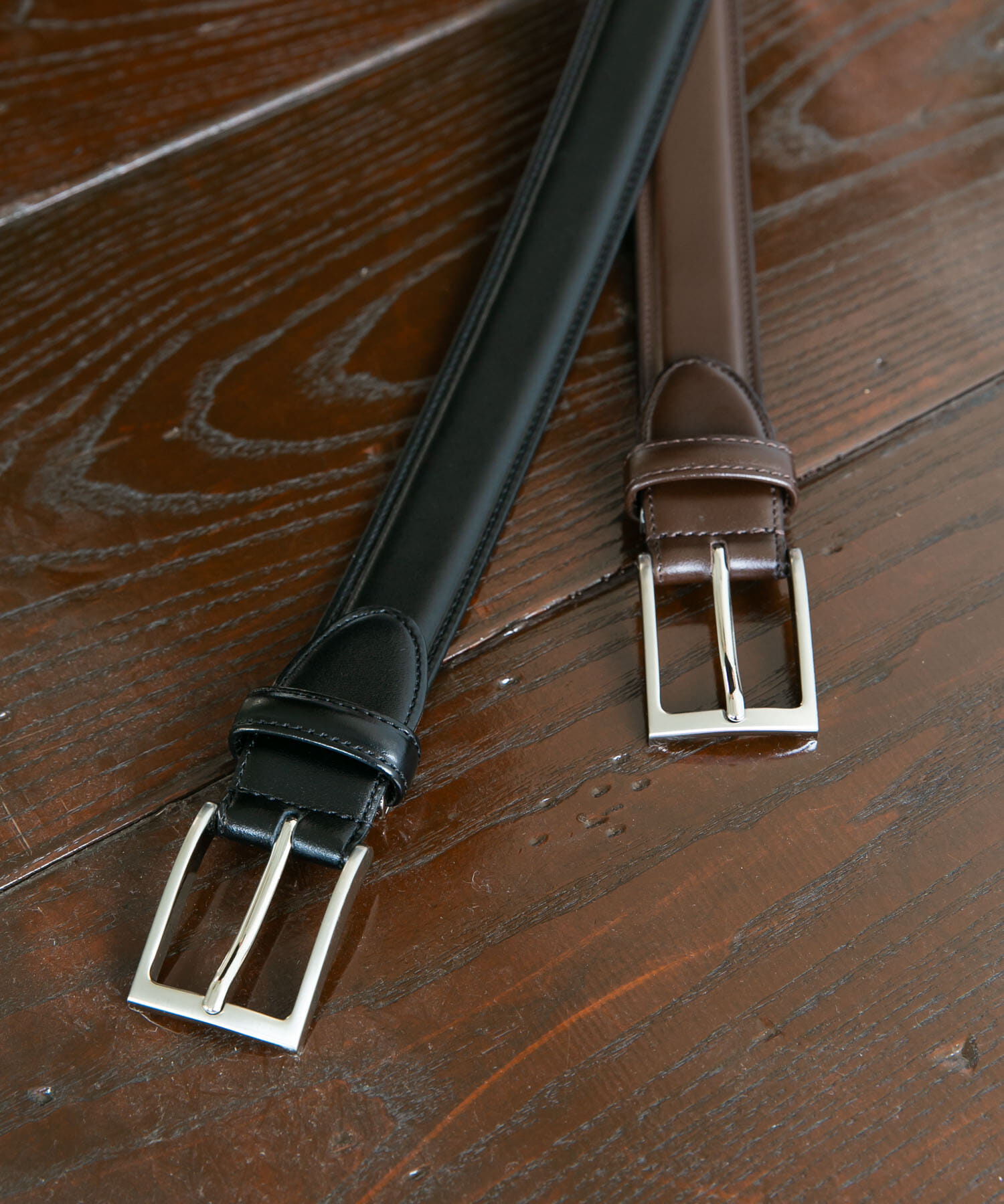 URBAN RESEARCH DOORS「LIFE STYLE TAILOR　水染めアニリンレザーベルト」|ベルト|ブラック