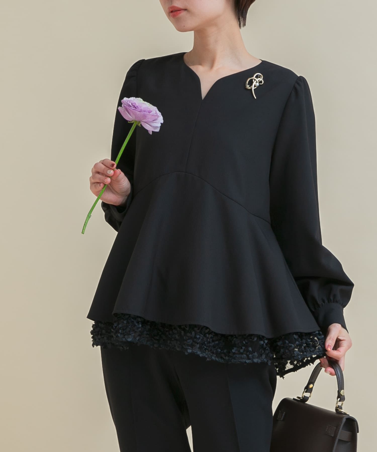 URBAN RESEARCH ROSSO「『WEB限定』レイヤードペプラムブラウス」|シャツ・ブラウス|