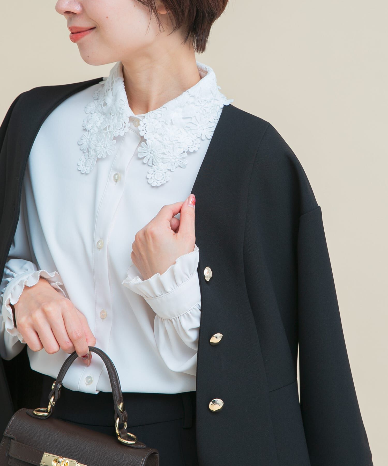 URBAN RESEARCH ROSSO「『WEB/一部店舗限定』レースカラーブラウス」|シャツ・ブラウス|