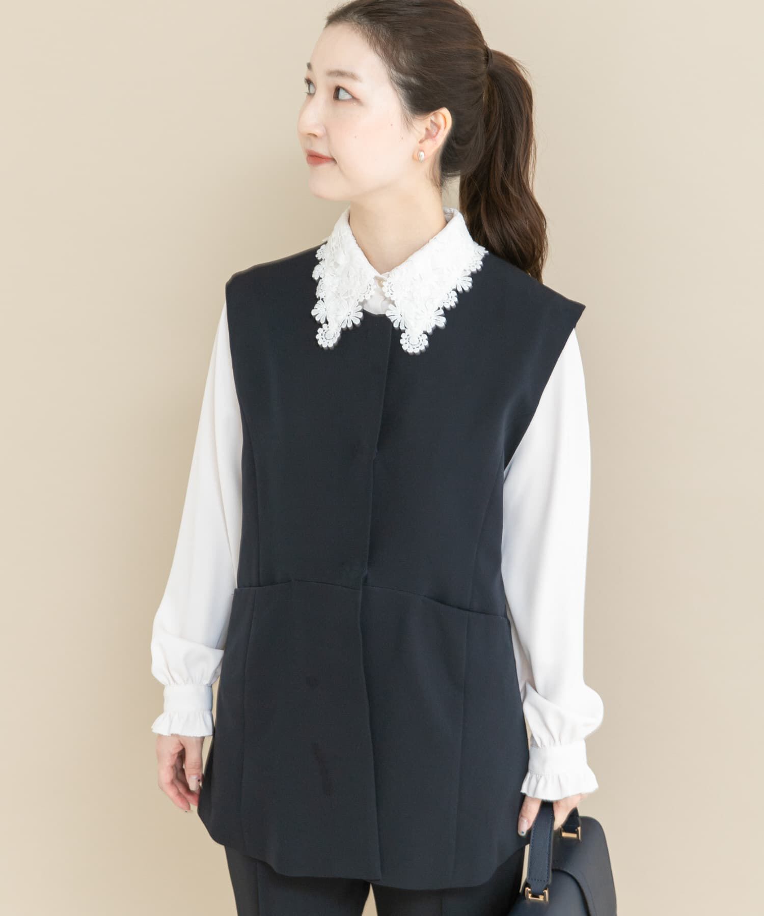 URBAN RESEARCH ROSSO「『WEB/一部店舗限定』レースカラーブラウス」|シャツ・ブラウス|