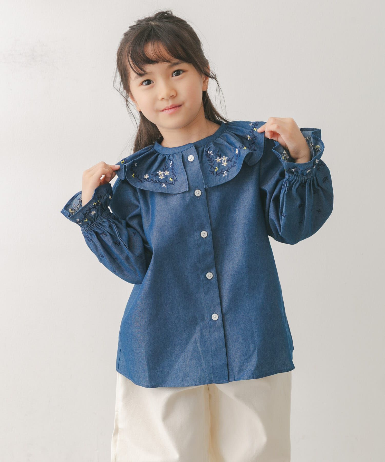 URBAN RESEARCH DOORS「『150サイズあり』フリルカラー刺繍ブラウス(KIDS)」|その他|