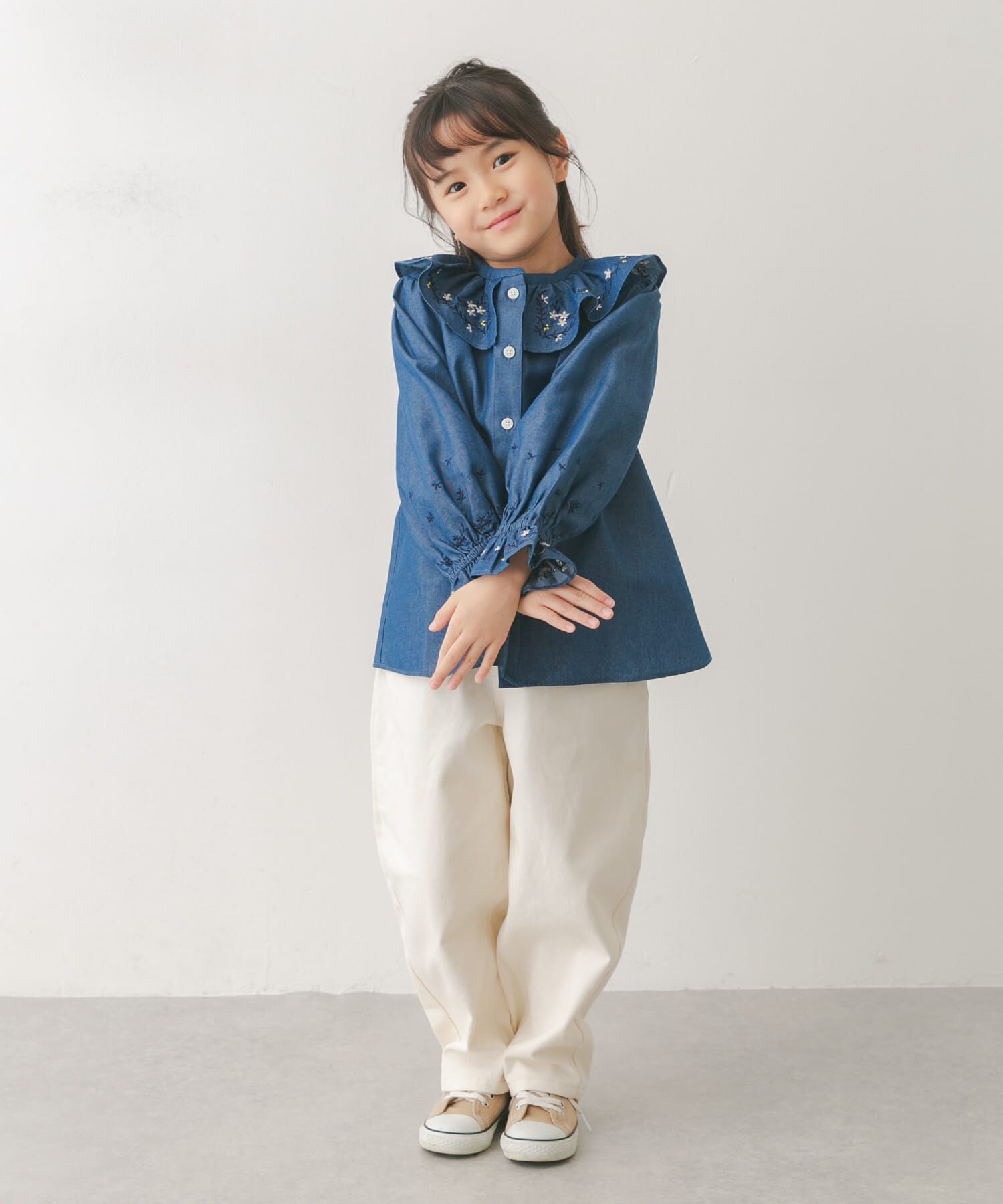 URBAN RESEARCH DOORS「『150サイズあり』フリルカラー刺繍ブラウス(KIDS)」|その他|