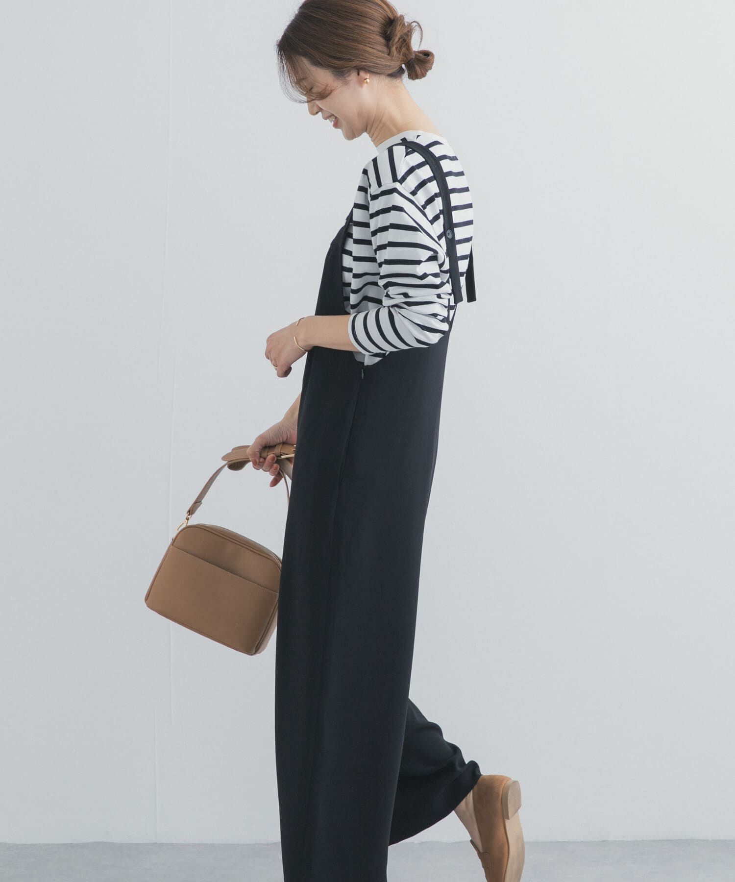 URBAN RESEARCH DOORS「ジョーゼットタックサロペット」|スカート|