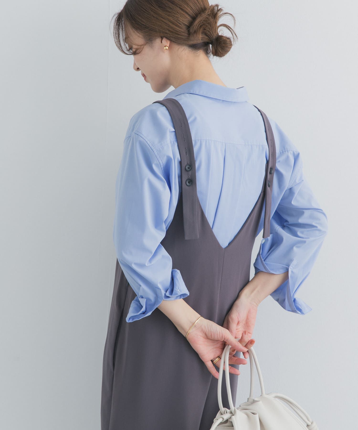 URBAN RESEARCH DOORS「ジョーゼットタックサロペット」|スカート|