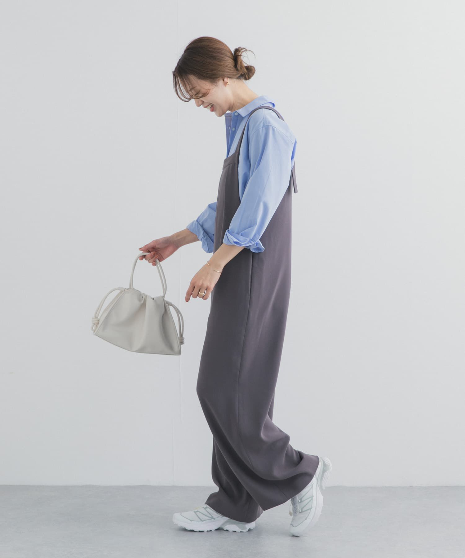 URBAN RESEARCH DOORS「ジョーゼットタックサロペット」|スカート|