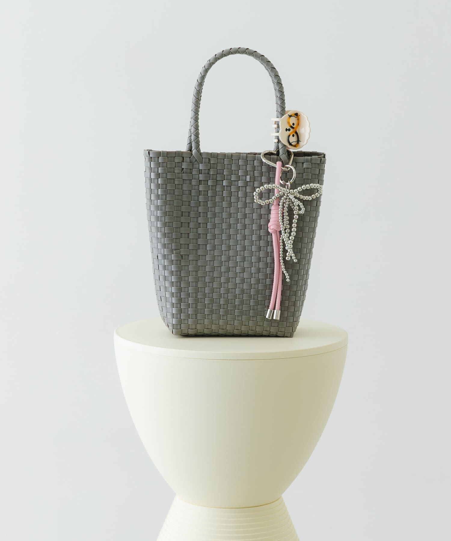 RODE SKO「クリップチャームタテナガメルカドバッグ」|トートバッグ|グレー