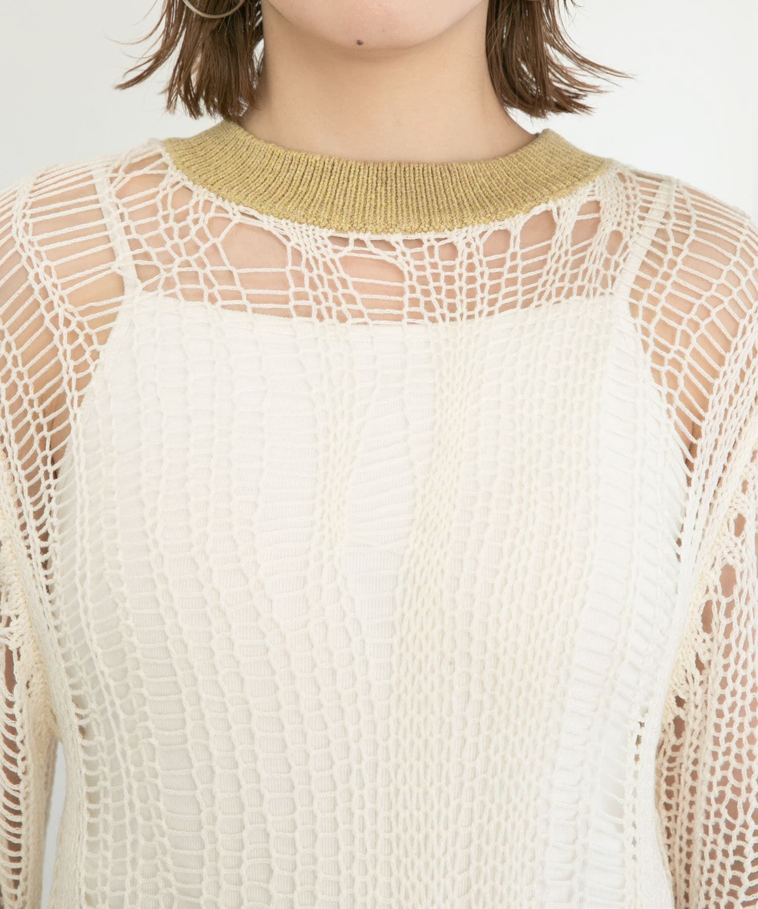  「ランダム透かし編みルーズニット」|ニット・セーター|