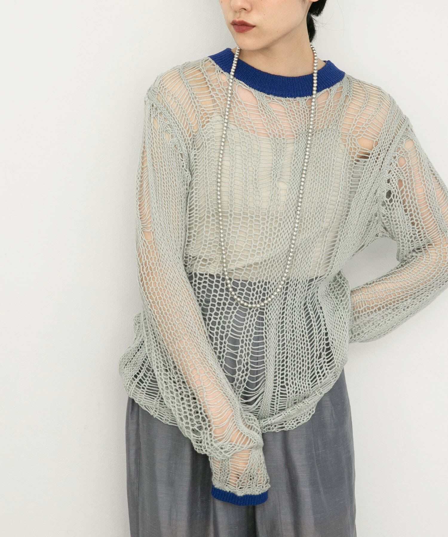  「ランダム透かし編みルーズニット」|ニット・セーター|