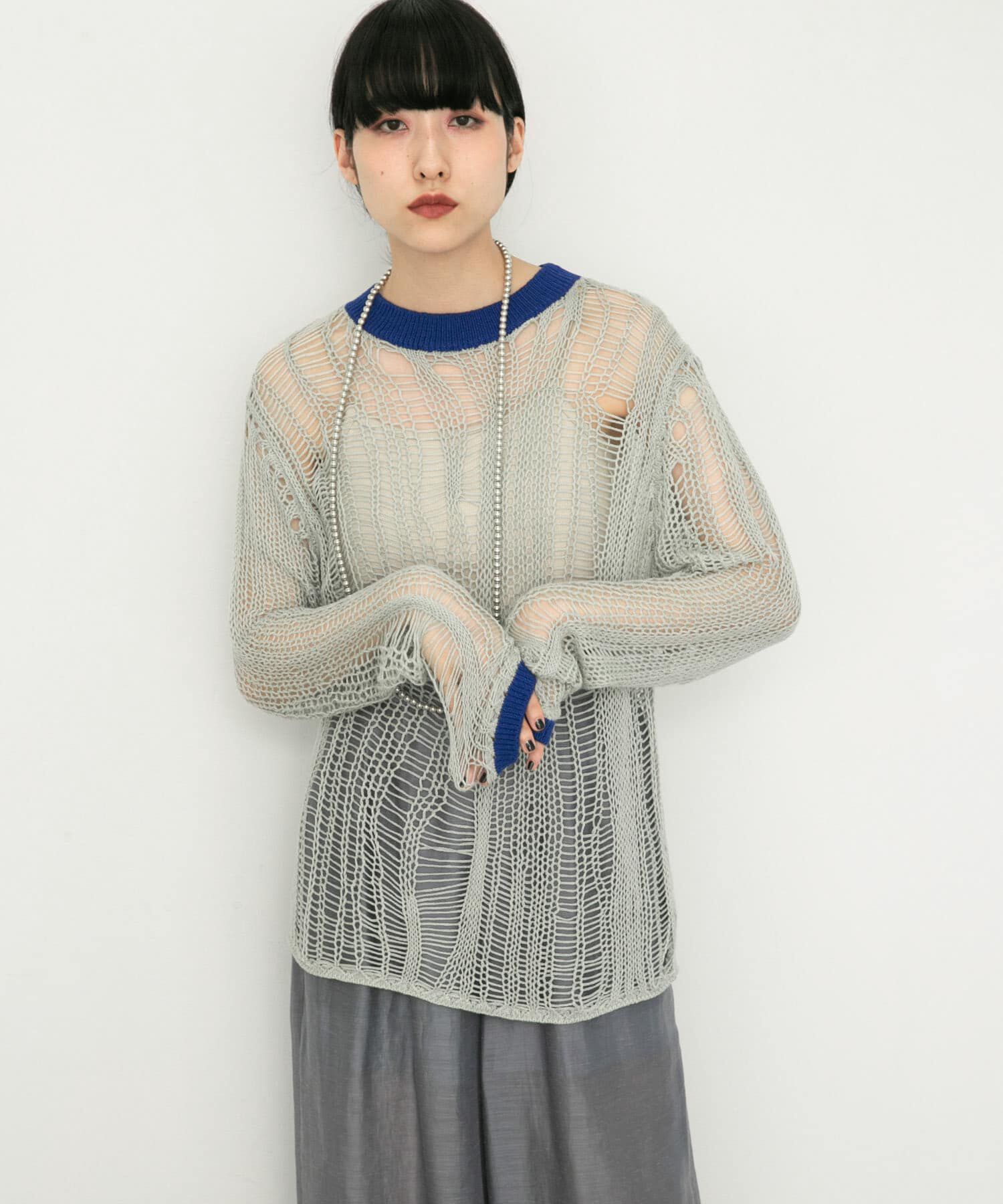 「ランダム透かし編みルーズニット」|ニット・セーター|