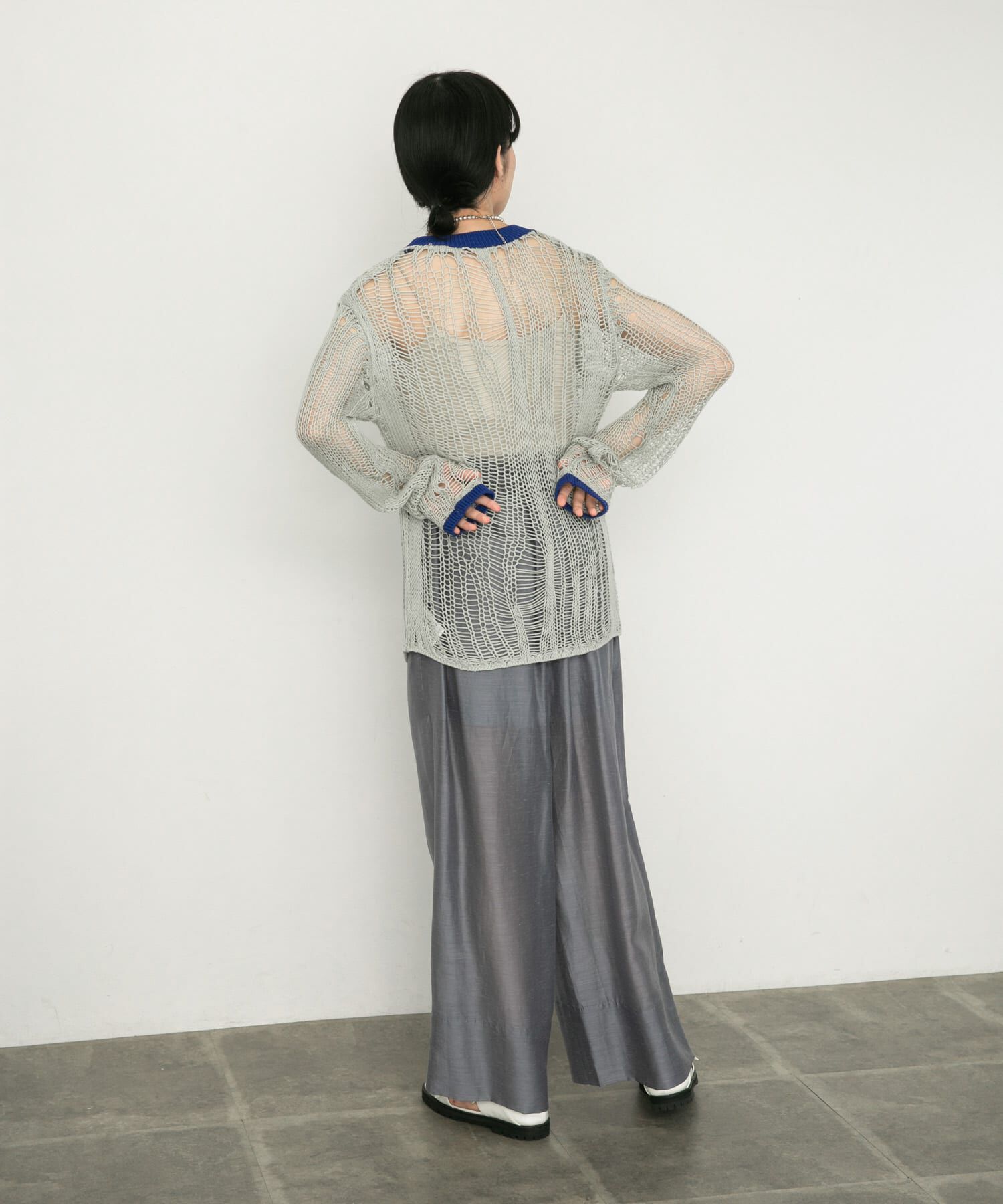  「ランダム透かし編みルーズニット」|ニット・セーター|