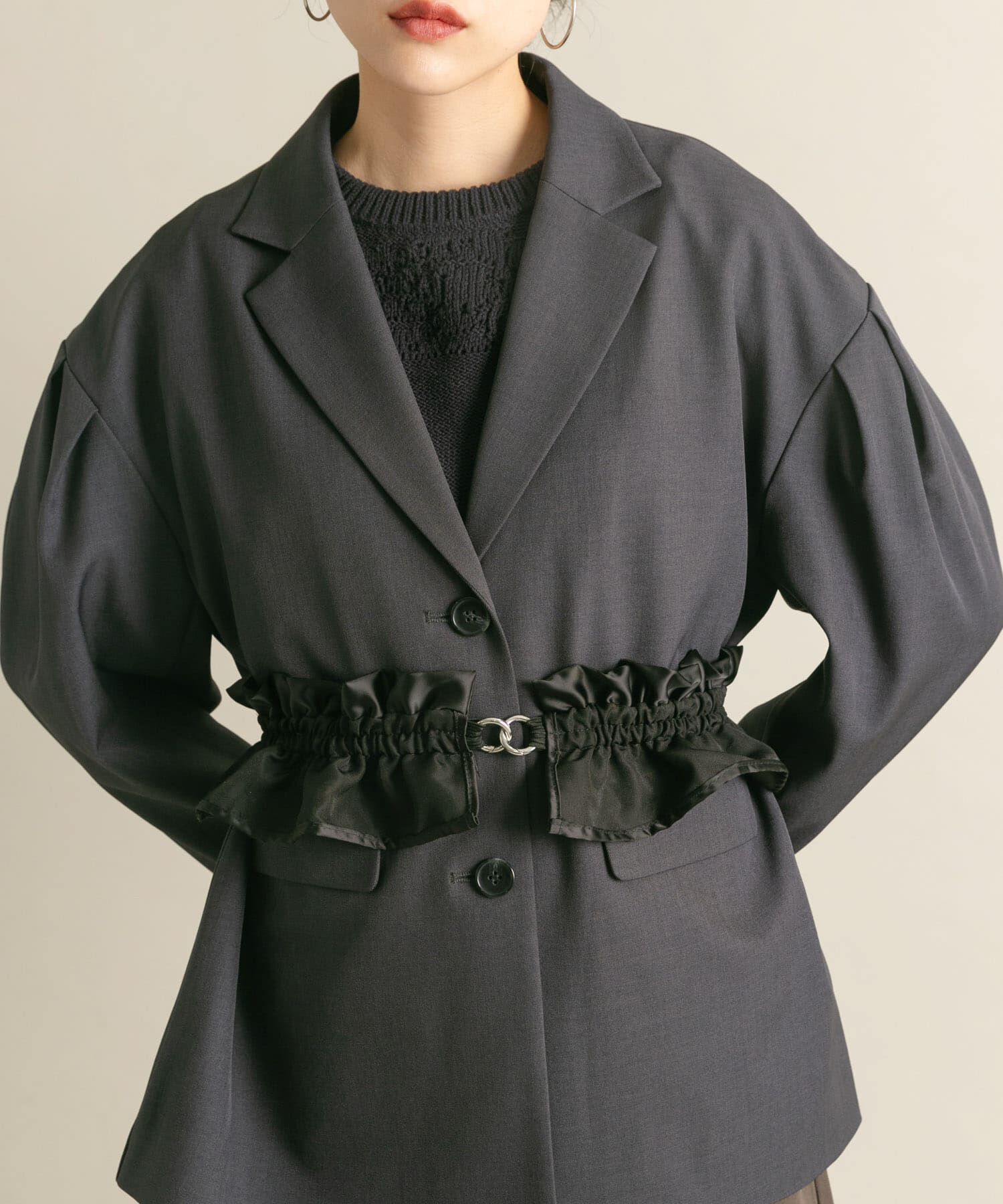  「フリルギャザーマルチストラップ」|その他|ブラック