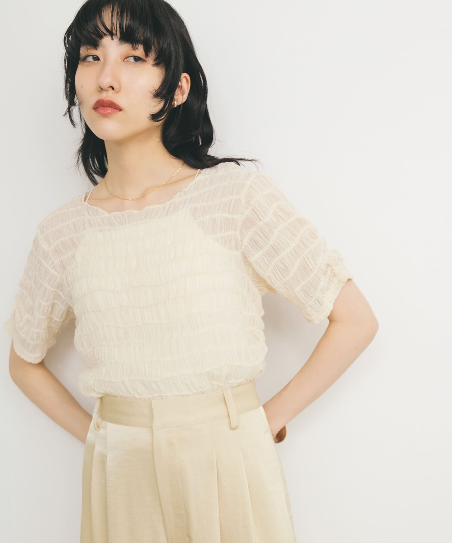  「シャーリングシアートップス」|Tシャツ・カットソー|