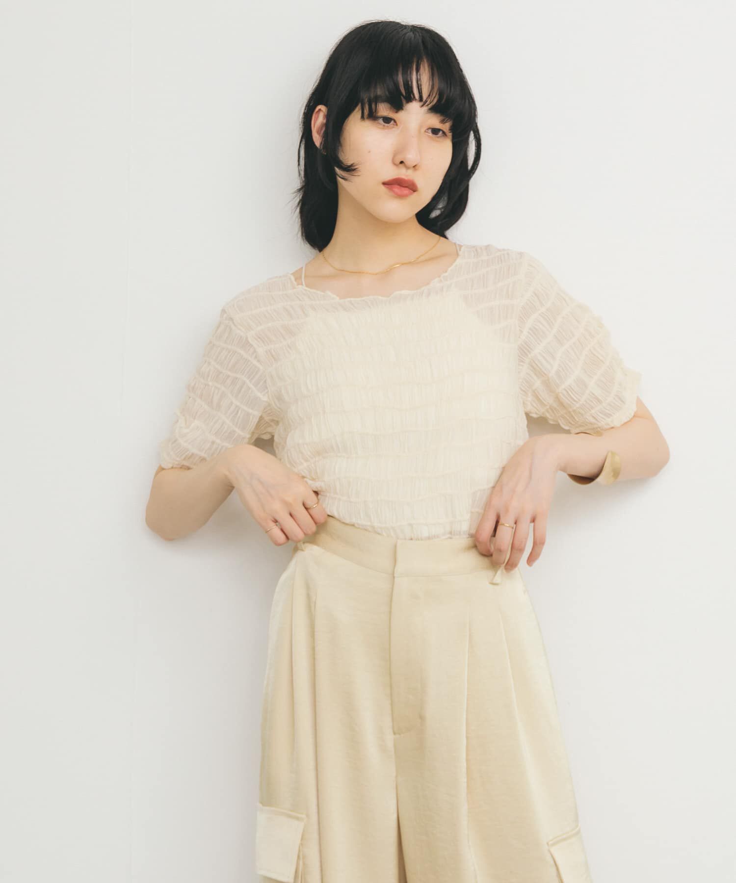  「シャーリングシアートップス」|Tシャツ・カットソー|