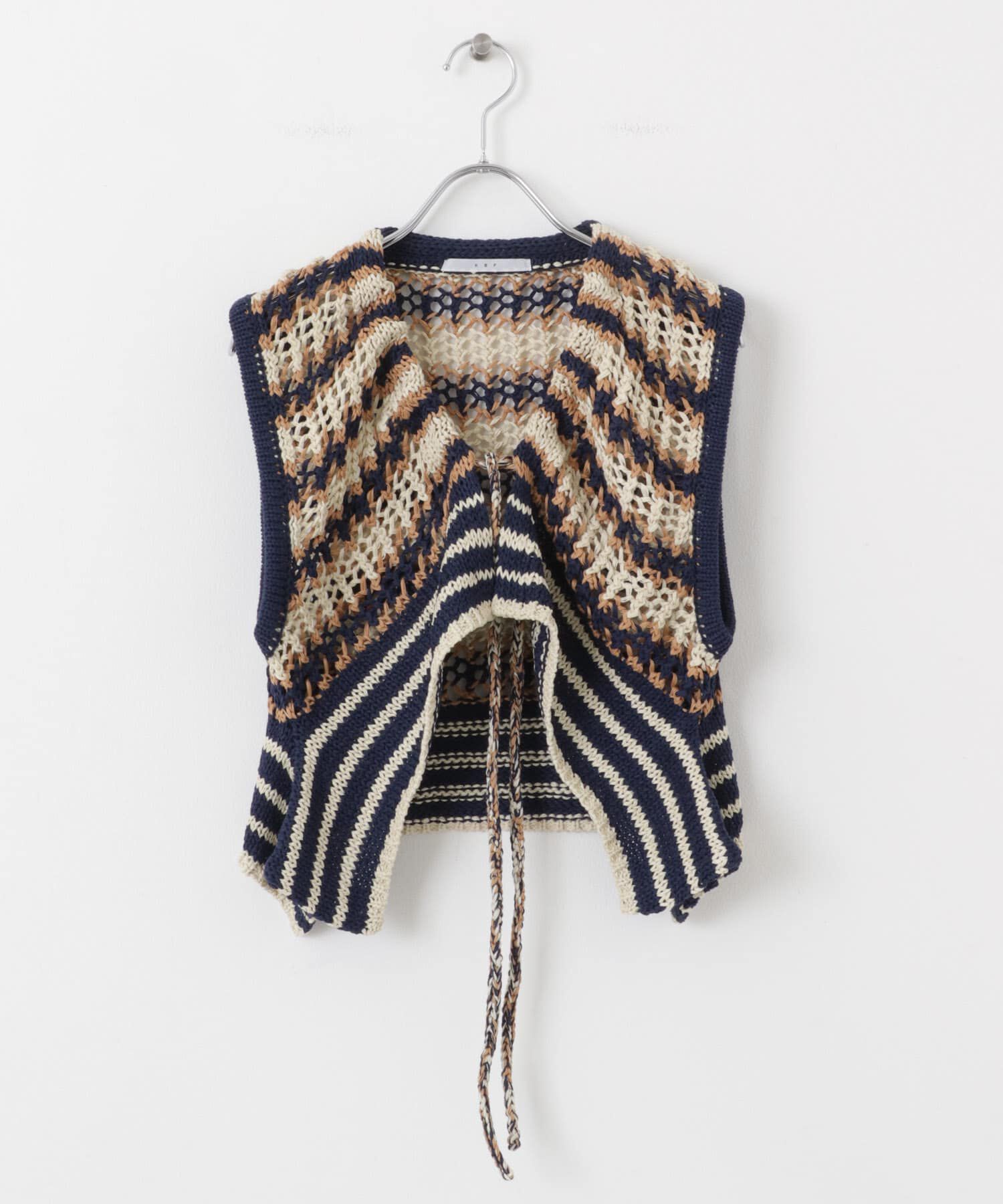  「2WAYボーダーベスト」|ニット・セーター|