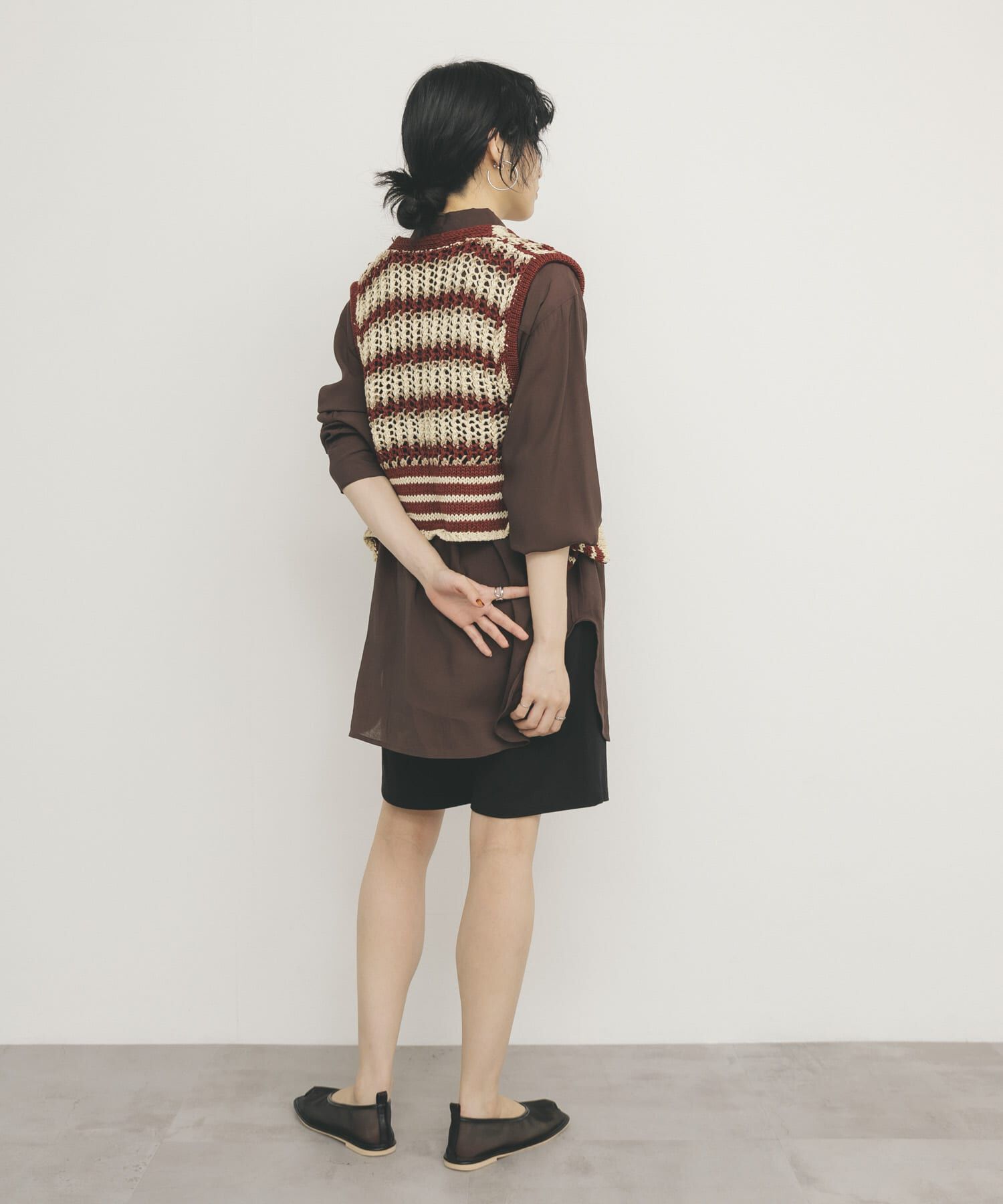  「2WAYボーダーベスト」|ニット・セーター|
