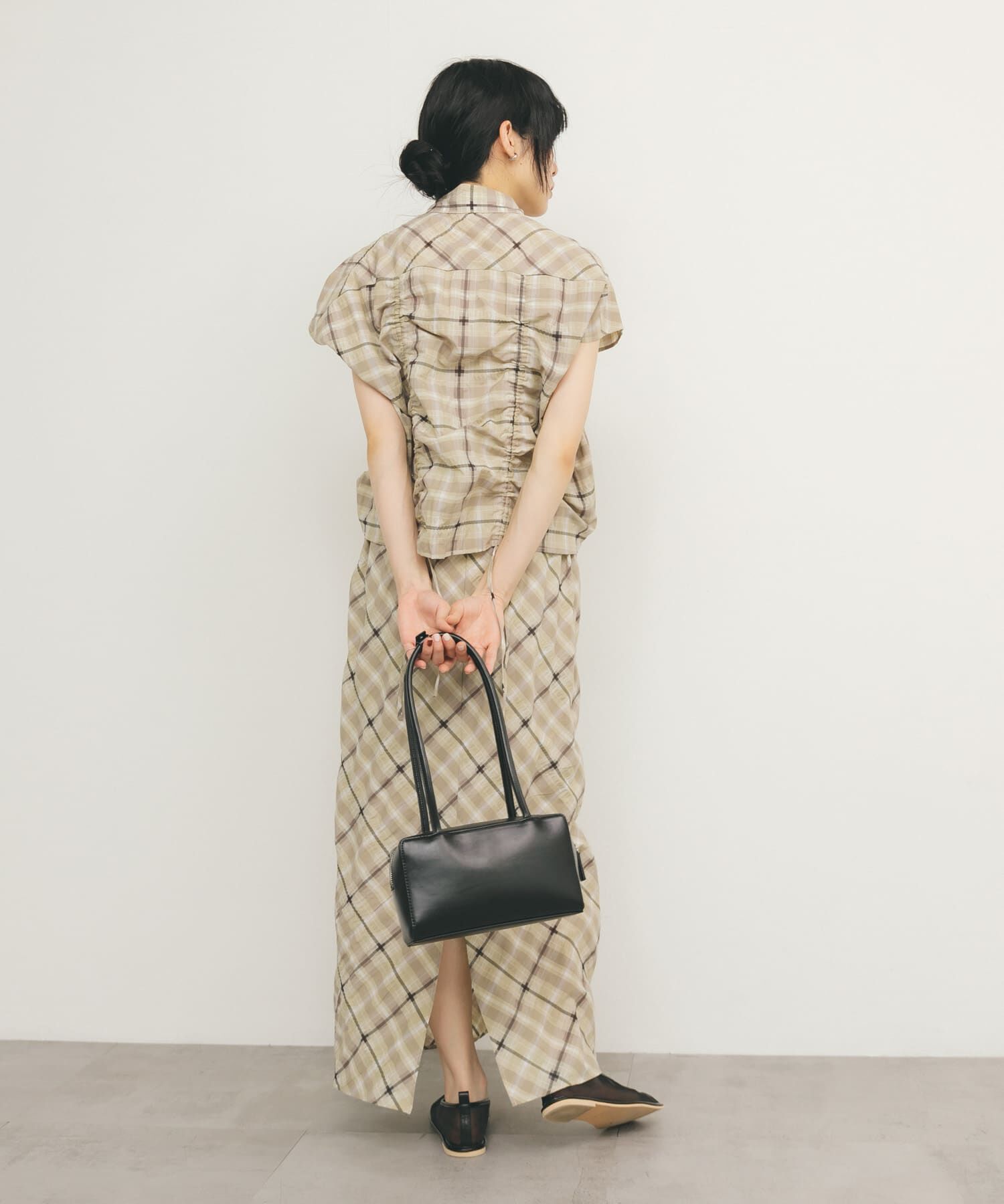  「シアーチェックIラインスカート」|スカート|