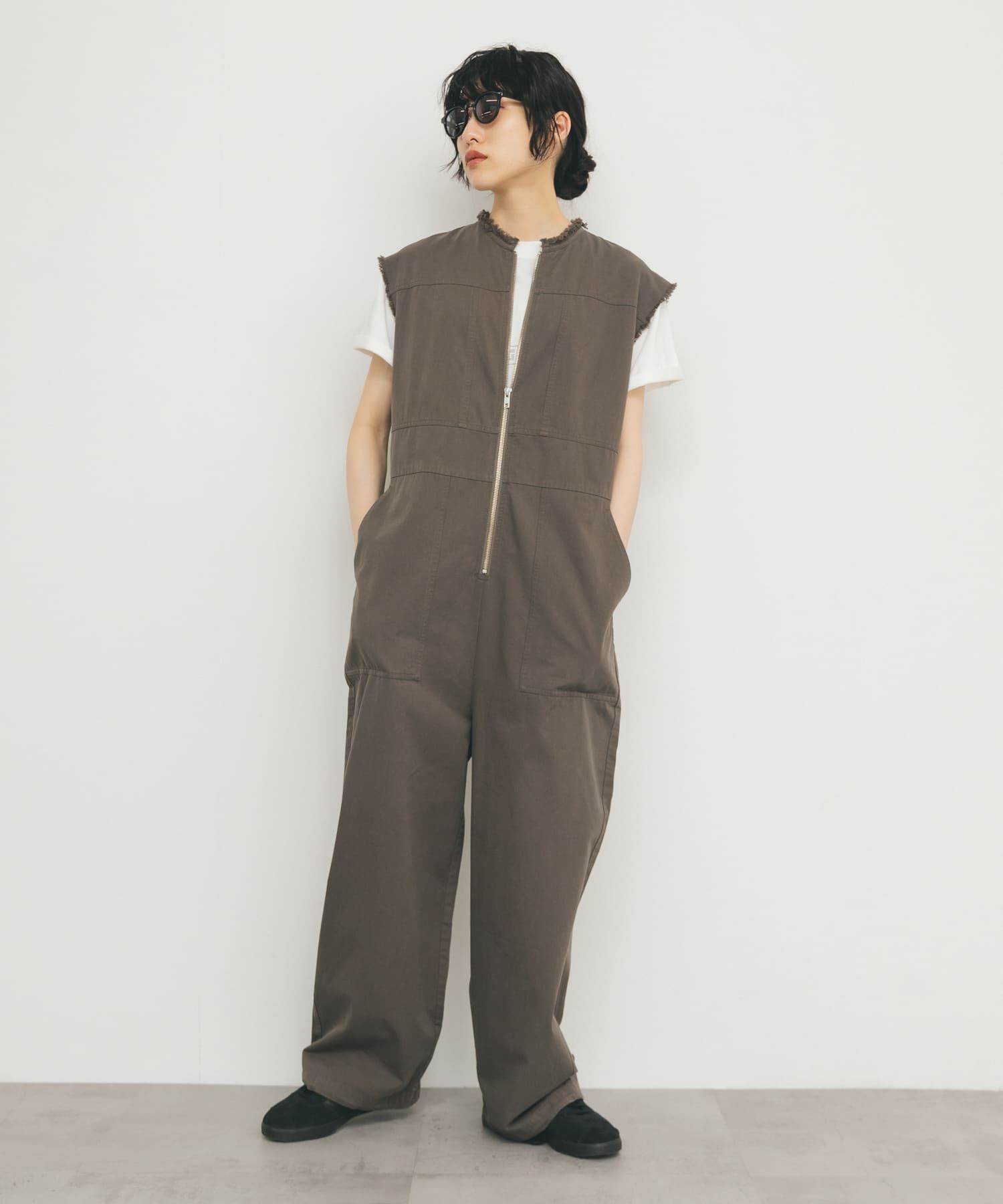  「フロントZIPジャンプスーツ」|スカート|