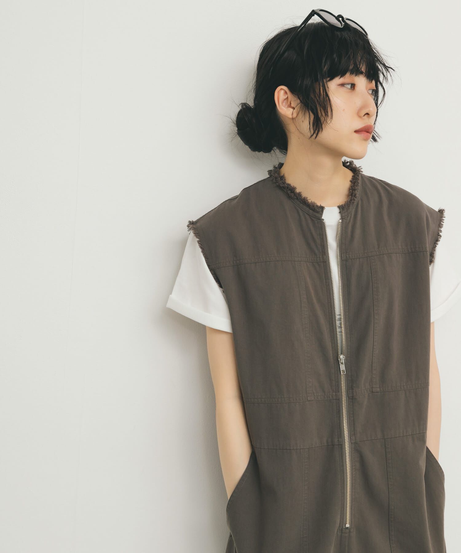  「フロントZIPジャンプスーツ」|スカート|