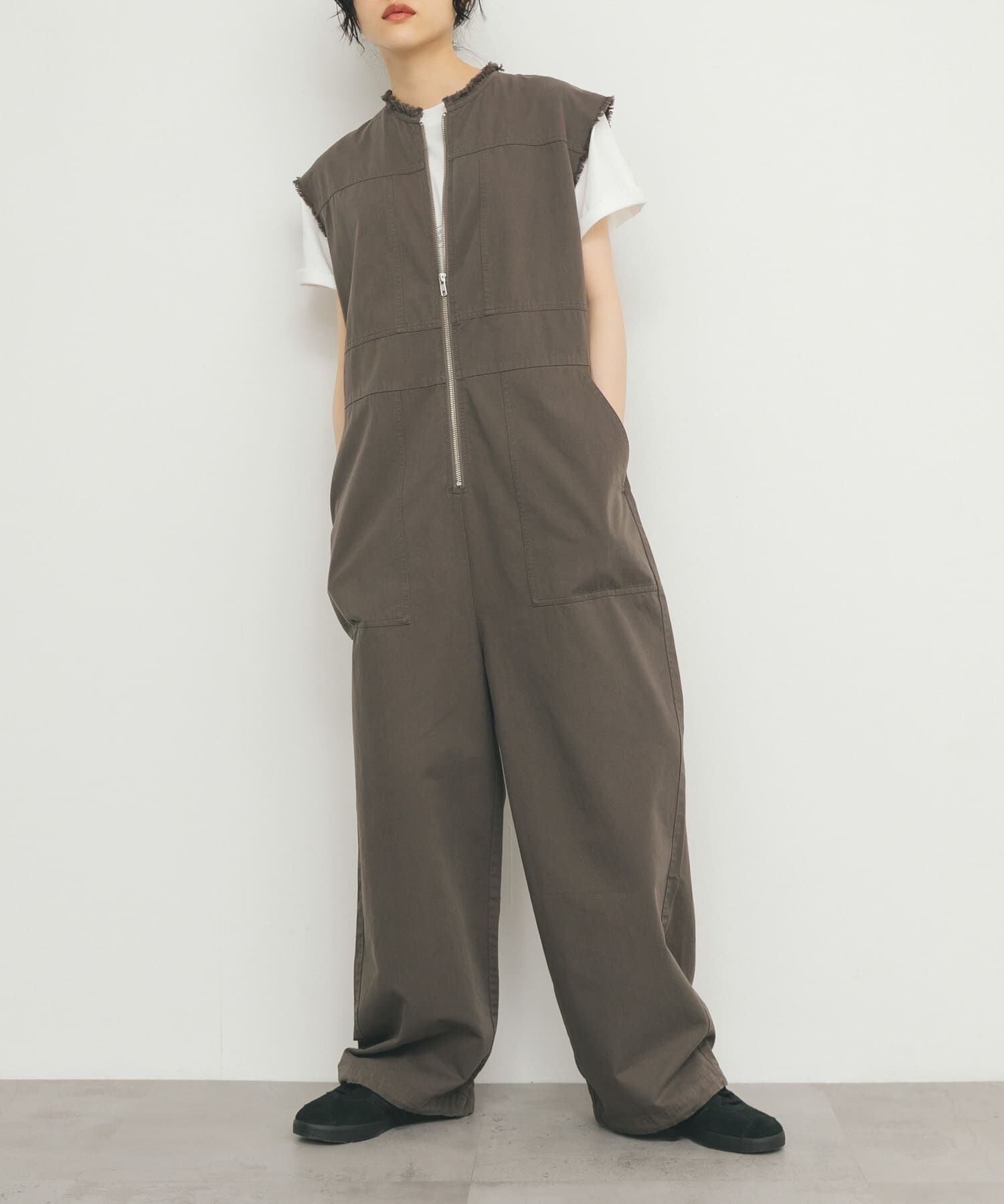  「フロントZIPジャンプスーツ」|スカート|