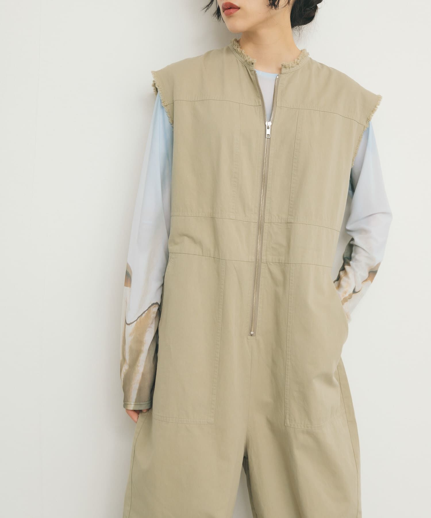  「フロントZIPジャンプスーツ」|スカート|