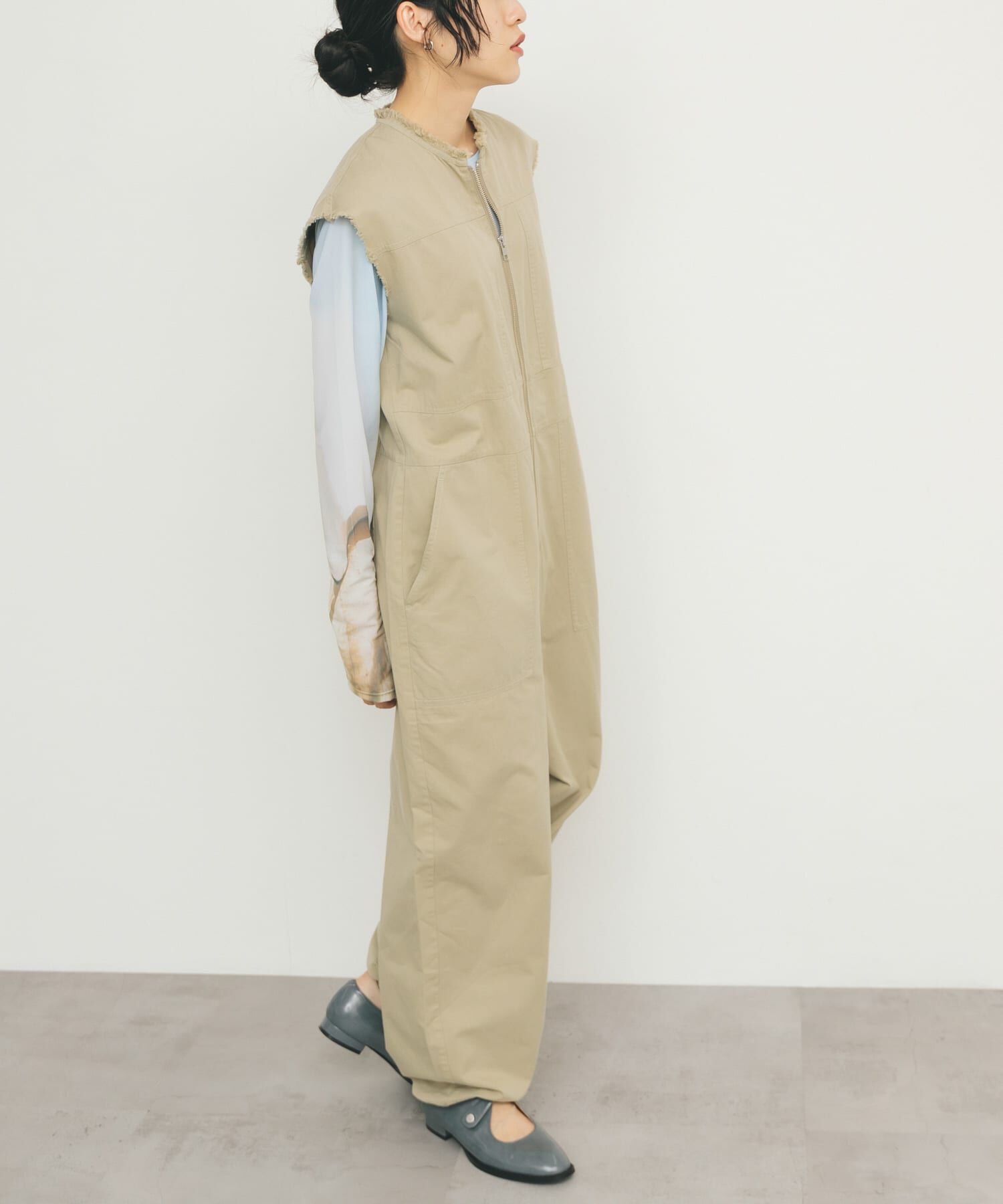 「フロントZIPジャンプスーツ」|スカート|