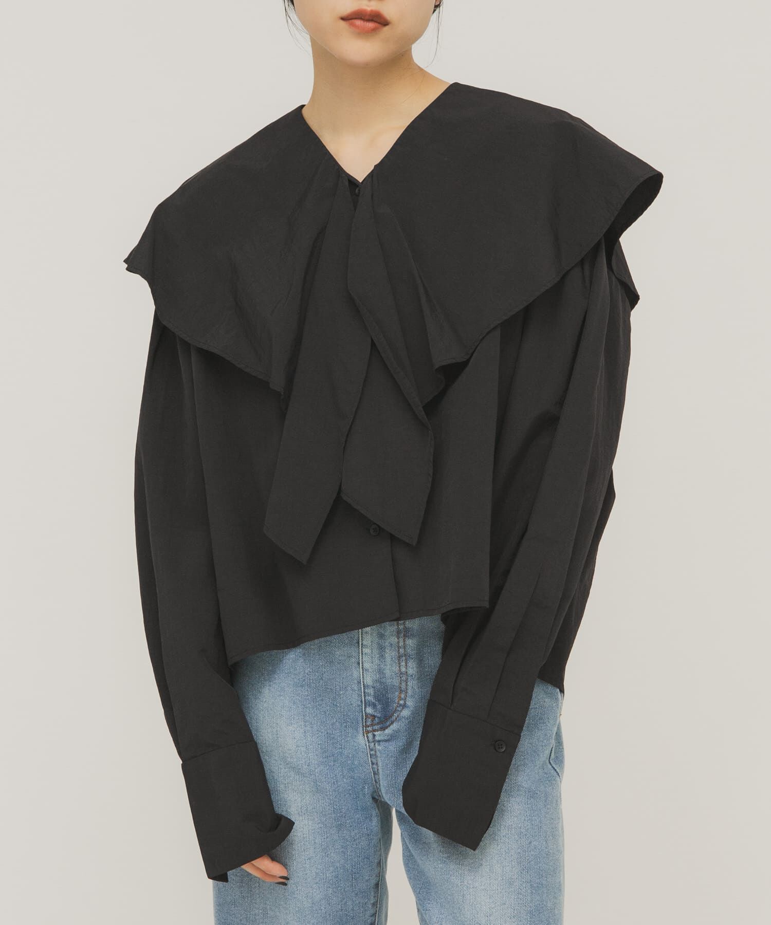  「ラッフルBIGカラーブラウス」|シャツ・ブラウス|