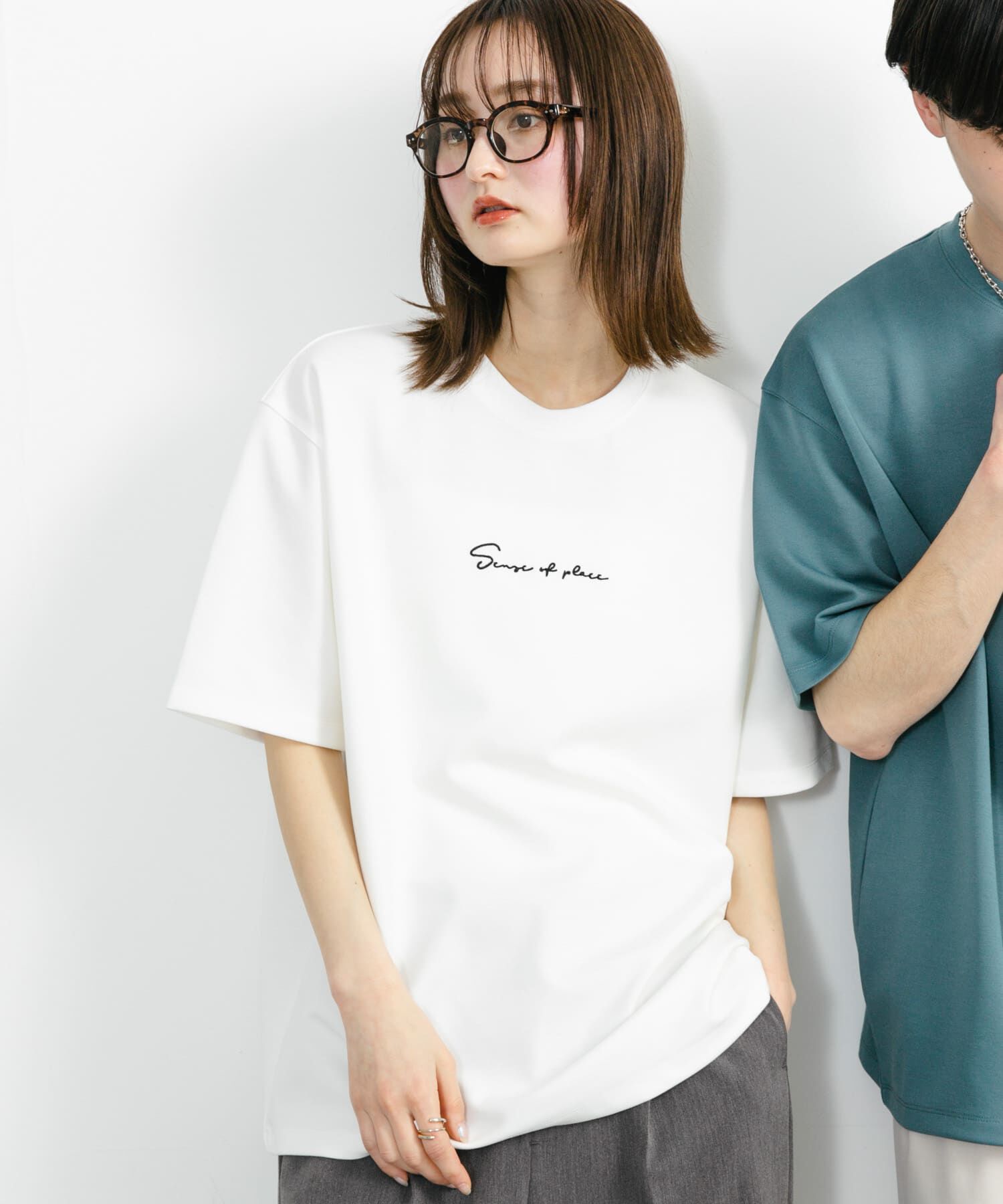 SENSE OF PLACE by URBAN RESEARCH「『ユニセックス』シシュウポンチショートスリーブTシャツ」|Tシャツ・カットソー|ホワイト