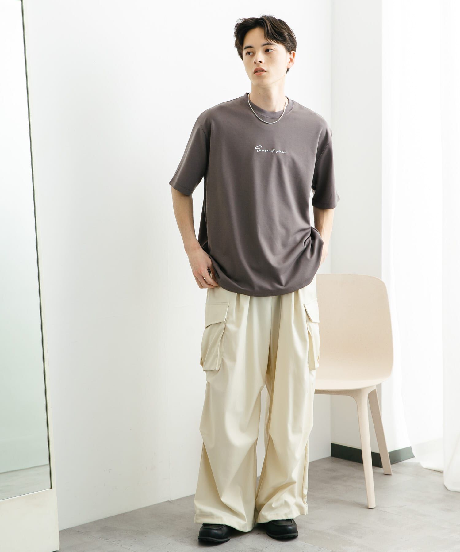 SENSE OF PLACE by URBAN RESEARCH「『ユニセックス』シシュウポンチショートスリーブTシャツ」|Tシャツ・カットソー|