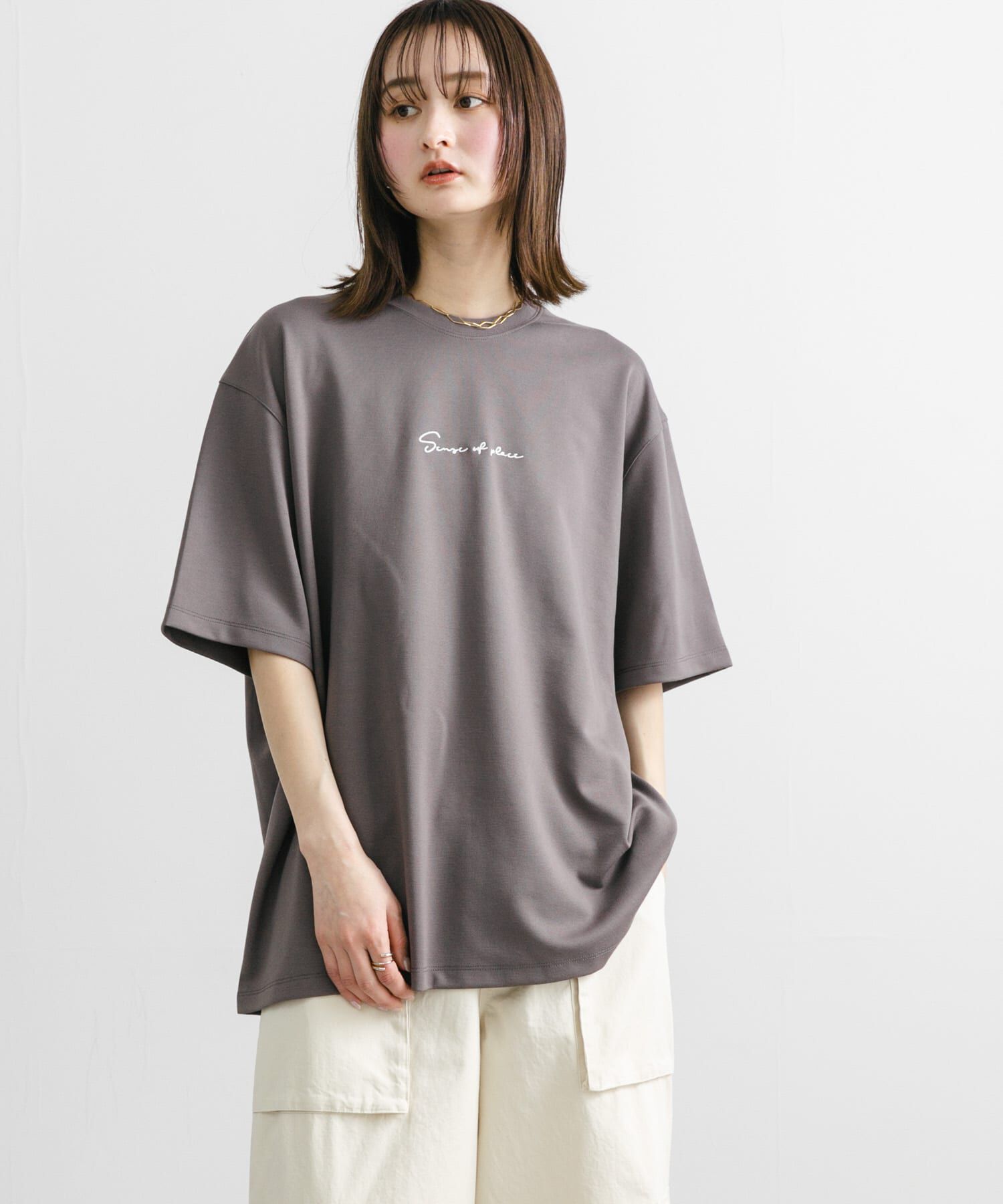 SENSE OF PLACE by URBAN RESEARCH「『ユニセックス』シシュウポンチショートスリーブTシャツ」|Tシャツ・カットソー|