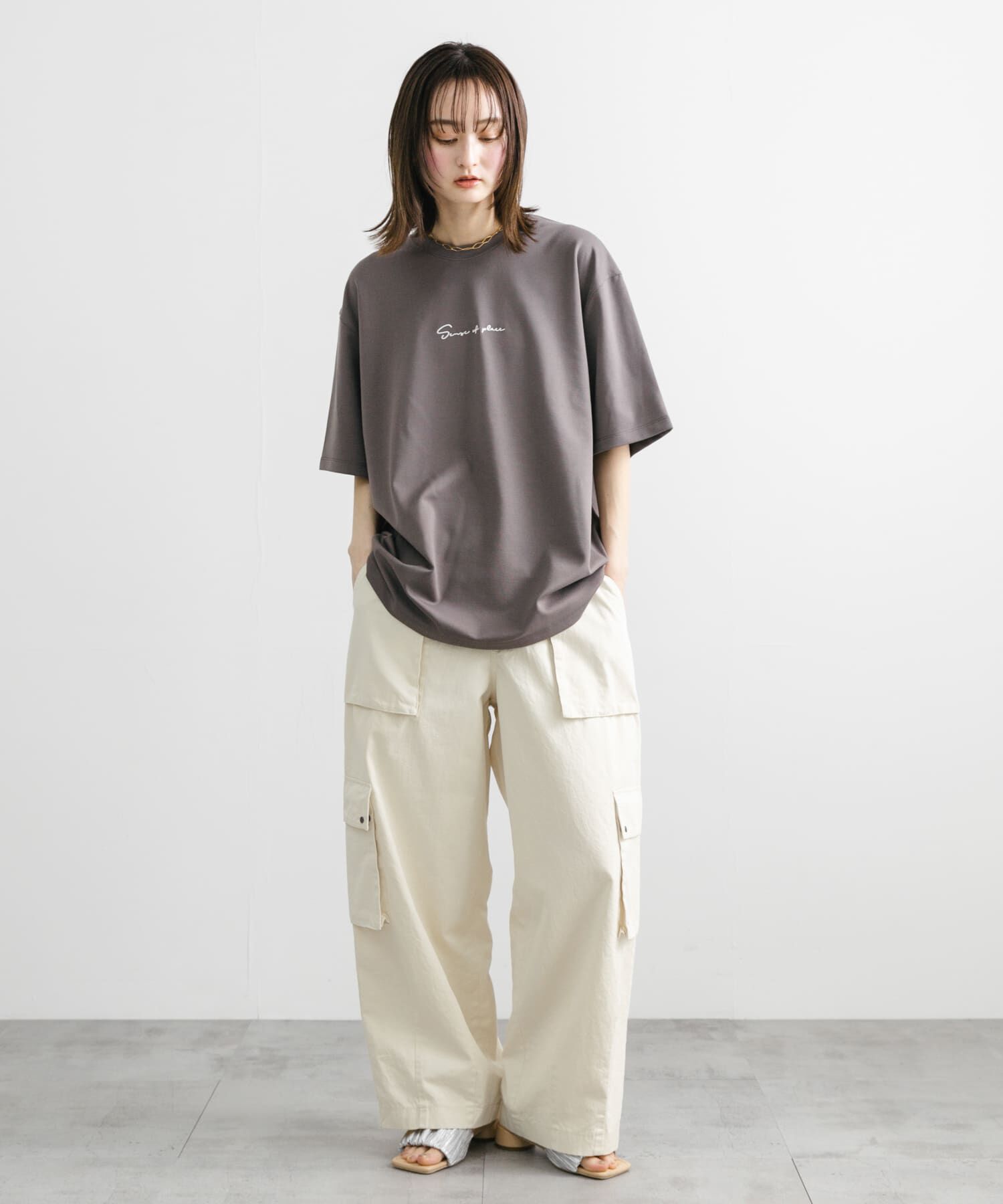 SENSE OF PLACE by URBAN RESEARCH「『ユニセックス』シシュウポンチショートスリーブTシャツ」|Tシャツ・カットソー|