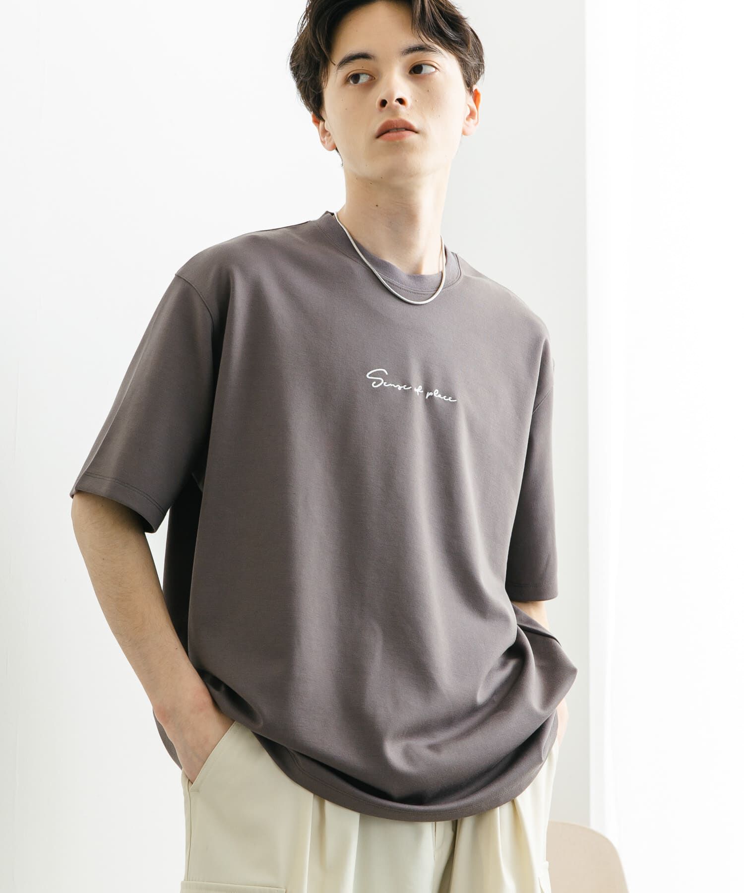 SENSE OF PLACE by URBAN RESEARCH「『ユニセックス』シシュウポンチショートスリーブTシャツ」|Tシャツ・カットソー|