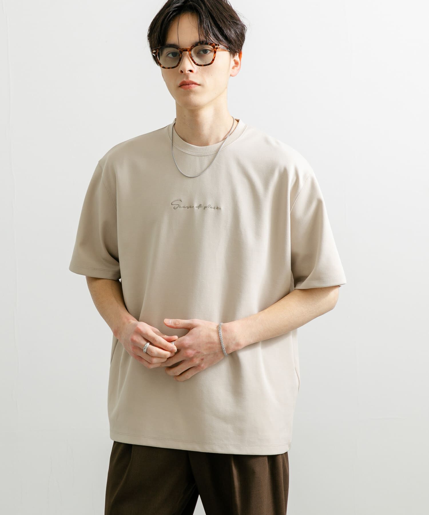 SENSE OF PLACE by URBAN RESEARCH「『ユニセックス』シシュウポンチショートスリーブTシャツ」|Tシャツ・カットソー|