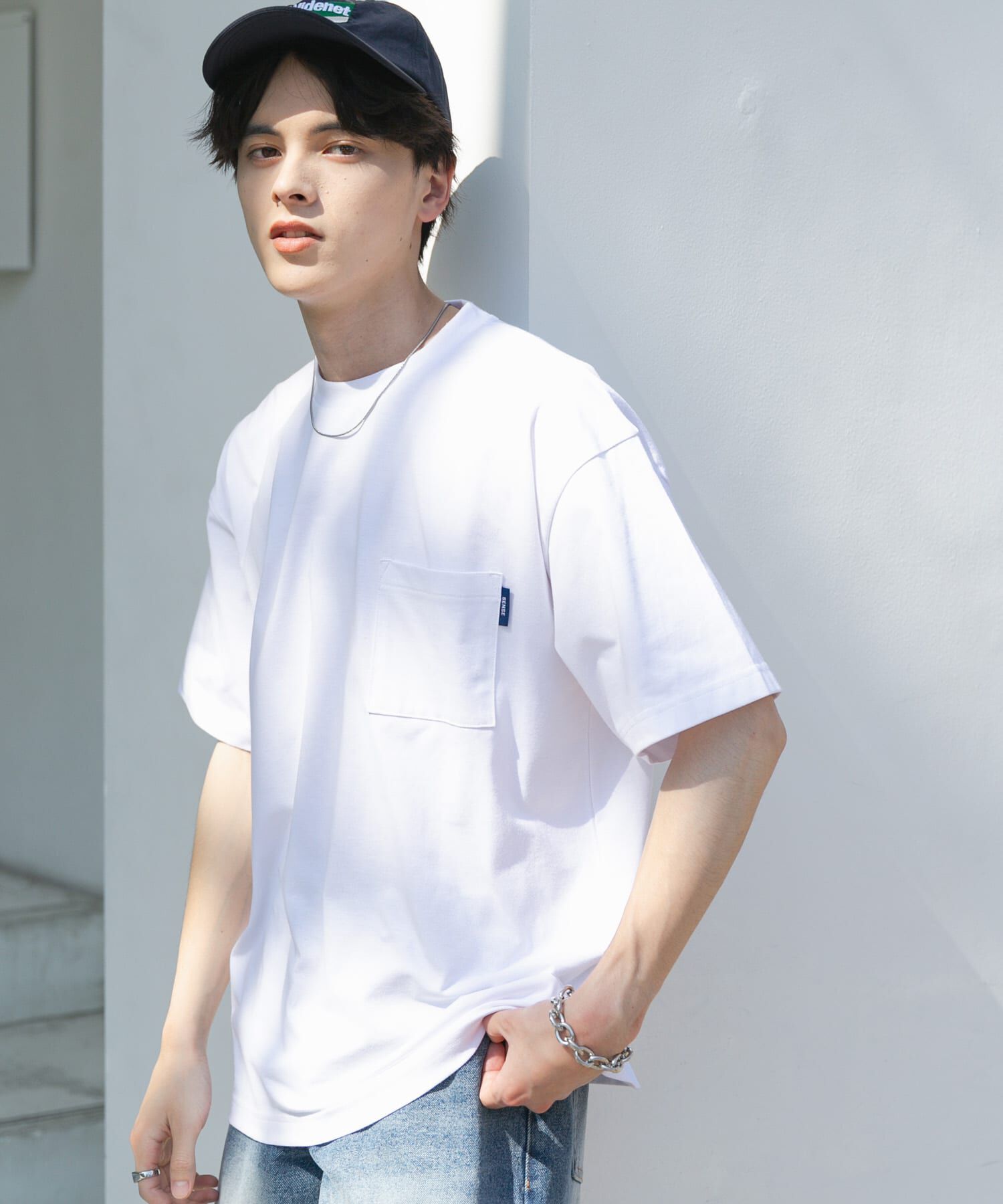 SENSE OF PLACE by URBAN RESEARCH「『UR TECH ひやサラクール』リラックスポケTシャツ」|Tシャツ・カットソー|ホワイト