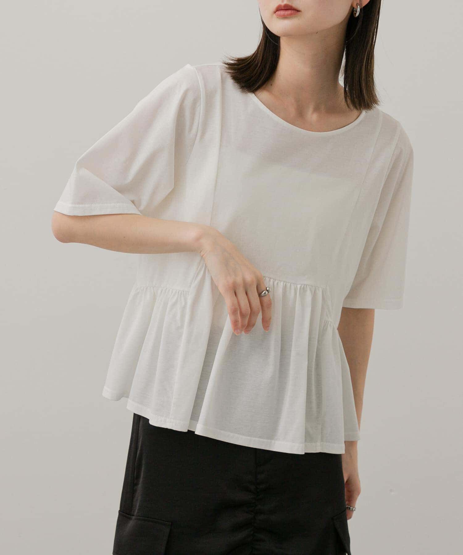 SENSE OF PLACE by URBAN RESEARCH「クルーネックペプラムフリルトップ」|Tシャツ・カットソー|