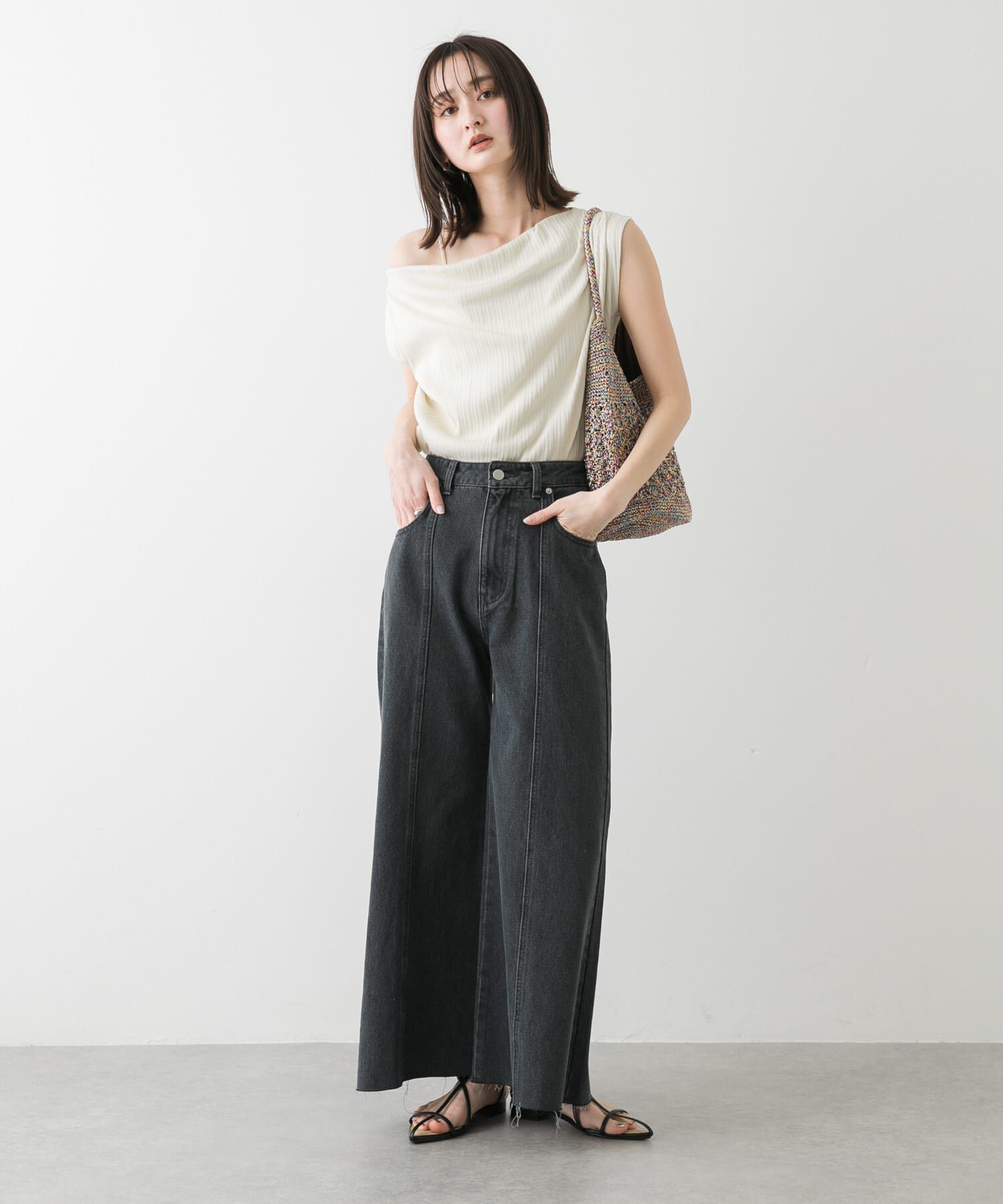 SENSE OF PLACE by URBAN RESEARCH「ランダムリブワンショルダーカットトップ」|Tシャツ・カットソー|