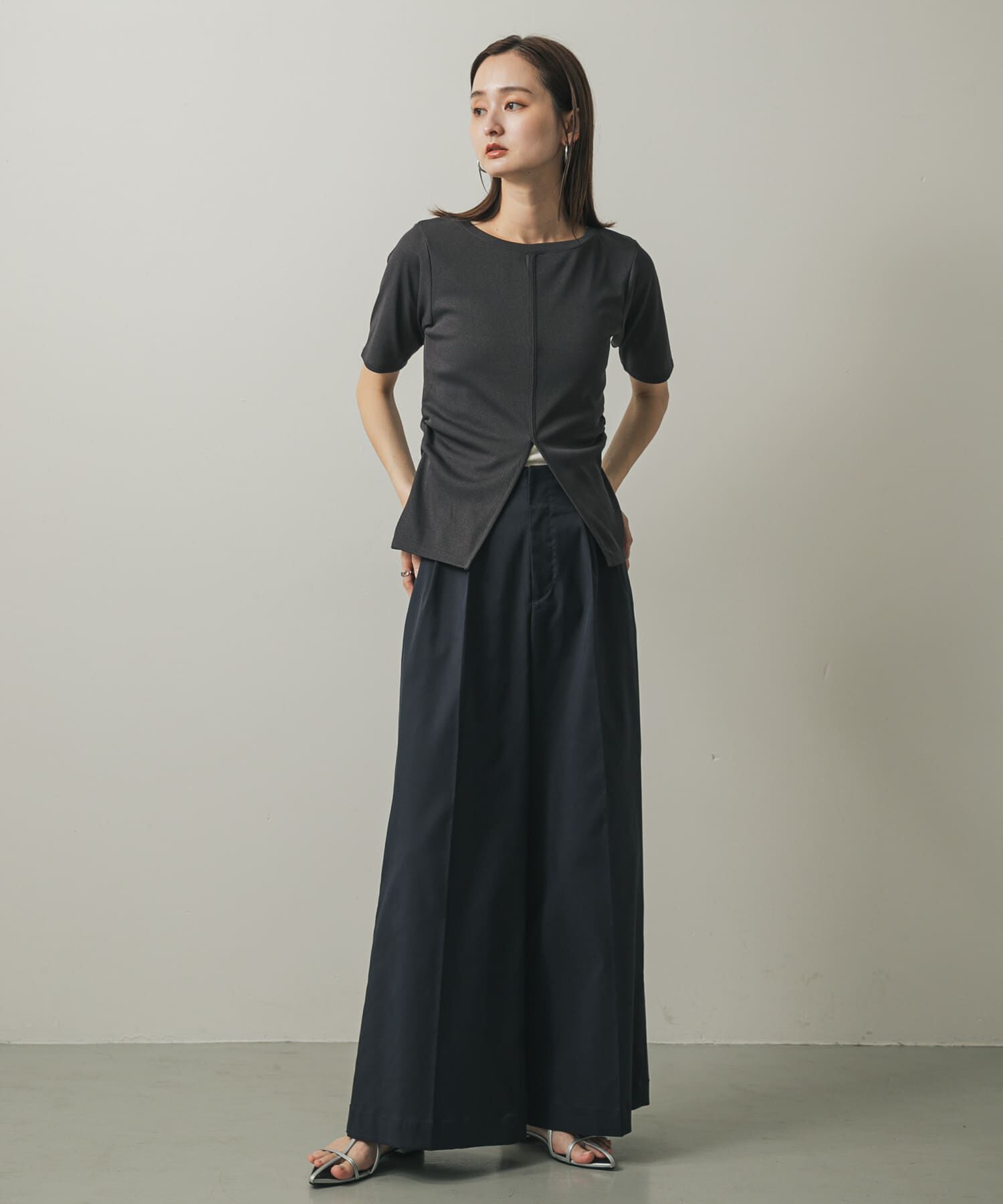 SENSE OF PLACE by URBAN RESEARCH「2WAYウエストギャザーリブトップ」|Tシャツ・カットソー|