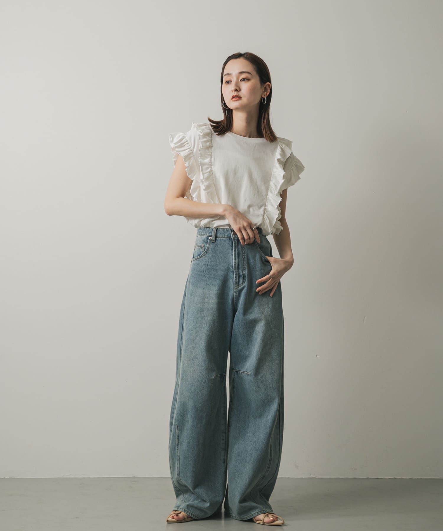 SENSE OF PLACE by URBAN RESEARCH「ギャザーフリルトップ」|Tシャツ・カットソー|