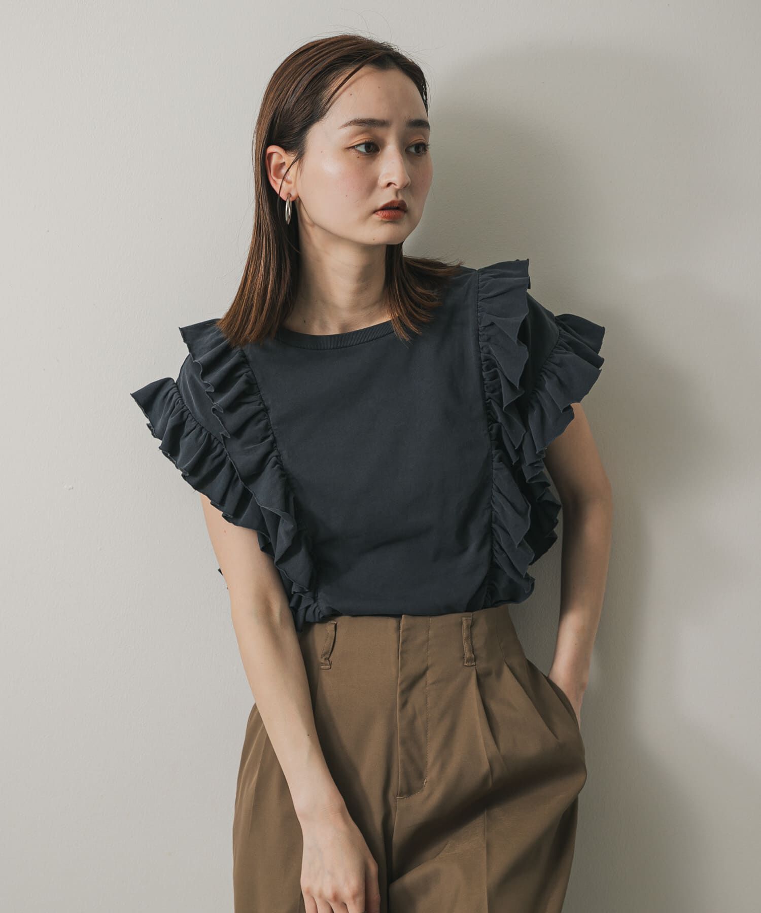 SENSE OF PLACE by URBAN RESEARCH「ギャザーフリルトップ」|Tシャツ・カットソー|