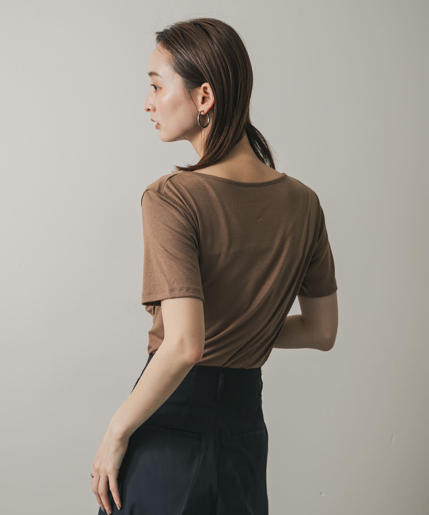 SENSE OF PLACE by URBAN RESEARCH「アシメドレープトップ(半袖)」|Tシャツ・カットソー|