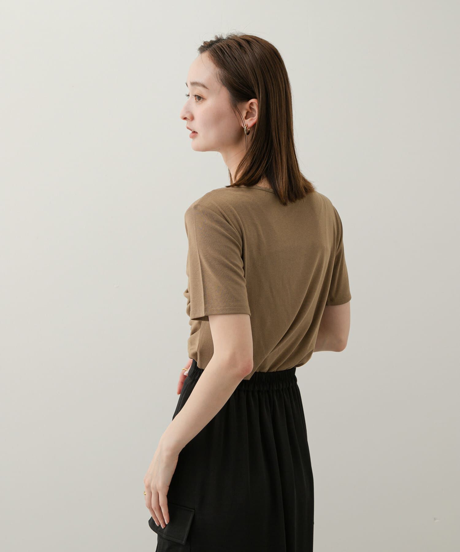 SENSE OF PLACE by URBAN RESEARCH「アシメドレープトップ(半袖)」|Tシャツ・カットソー|