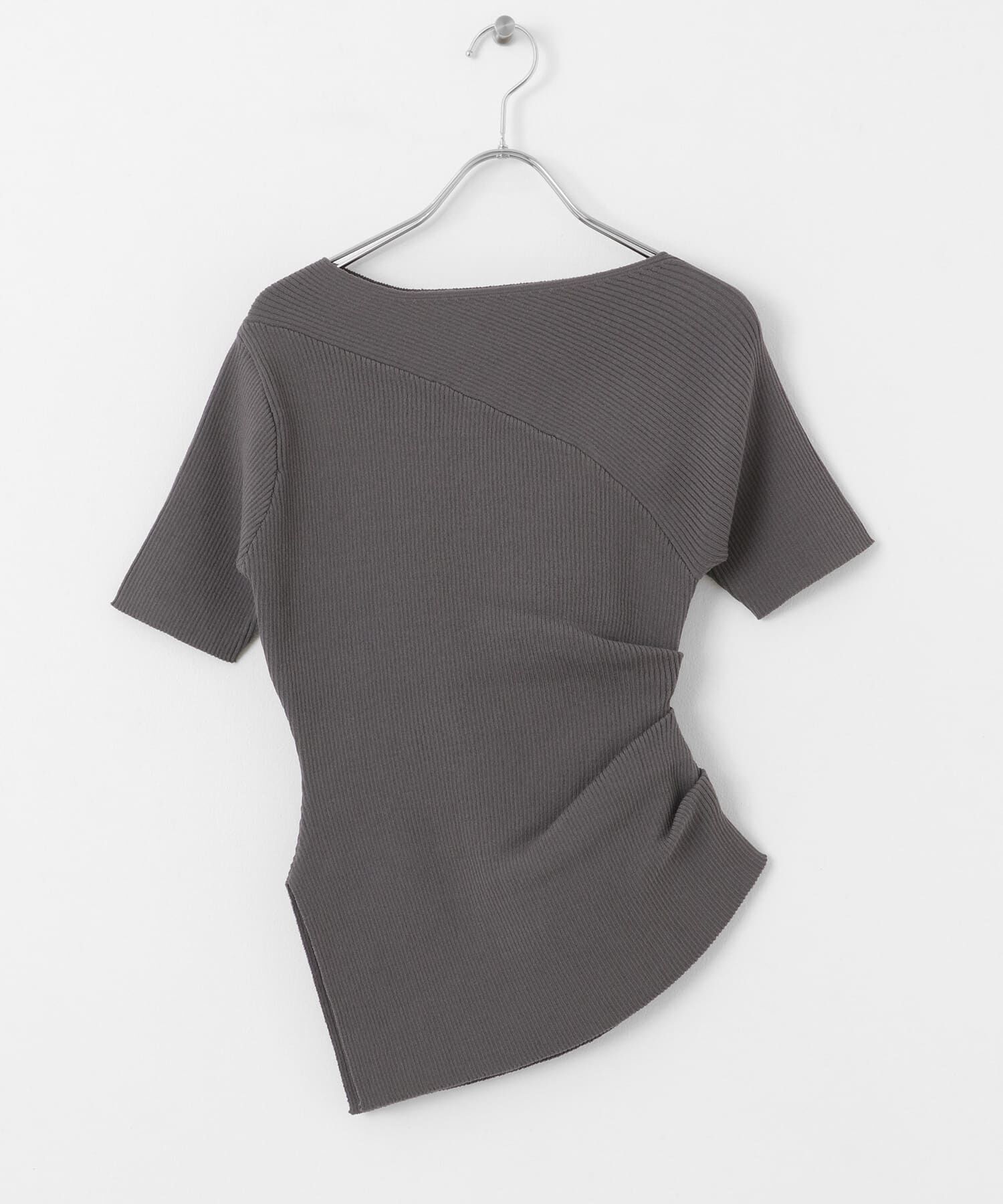 SENSE OF PLACE by URBAN RESEARCH「アシメネックセーター(半袖)」|ニット・セーター|