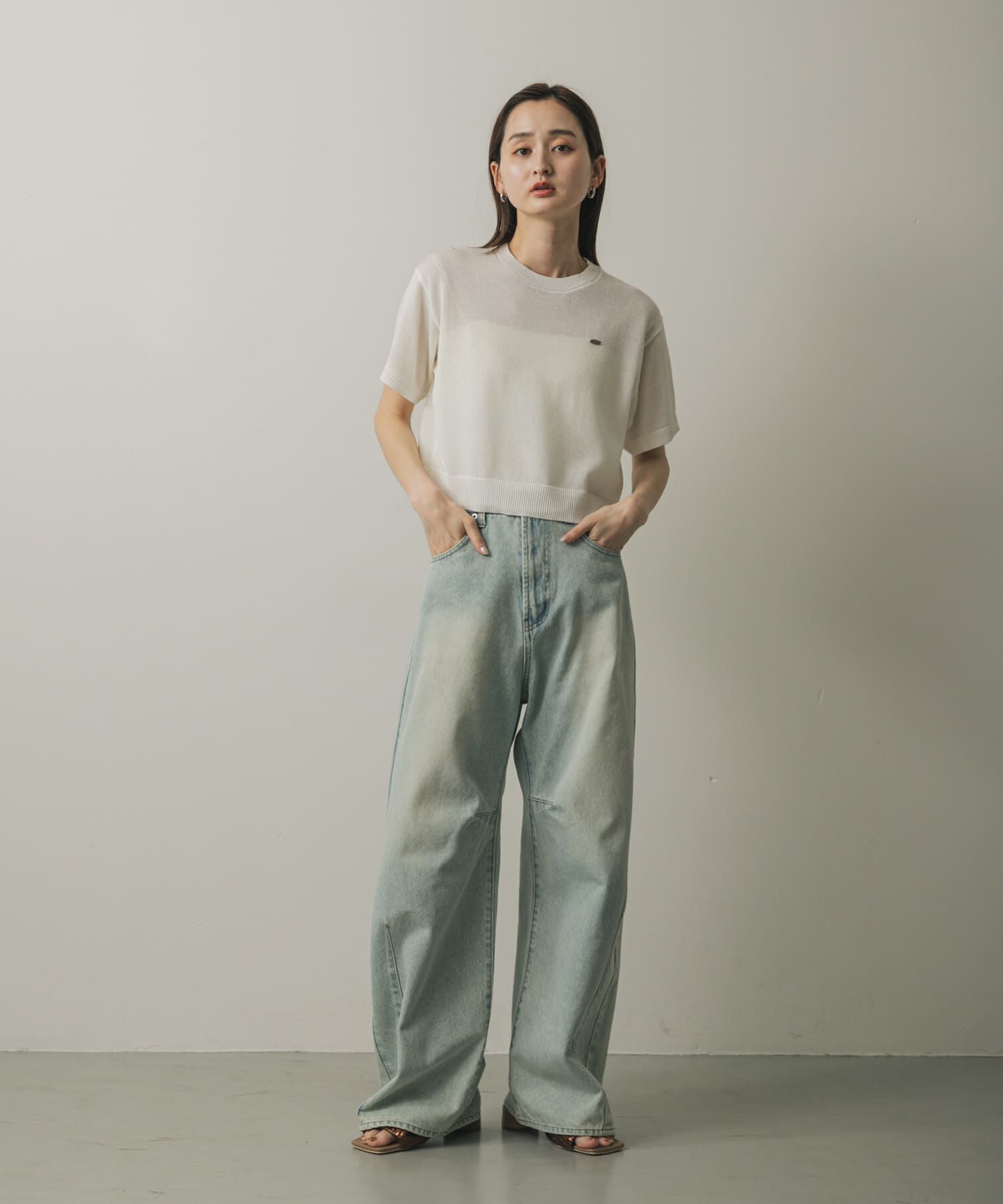 SENSE OF PLACE by URBAN RESEARCH「クルーネッククロップドセーター」|ニット・セーター|