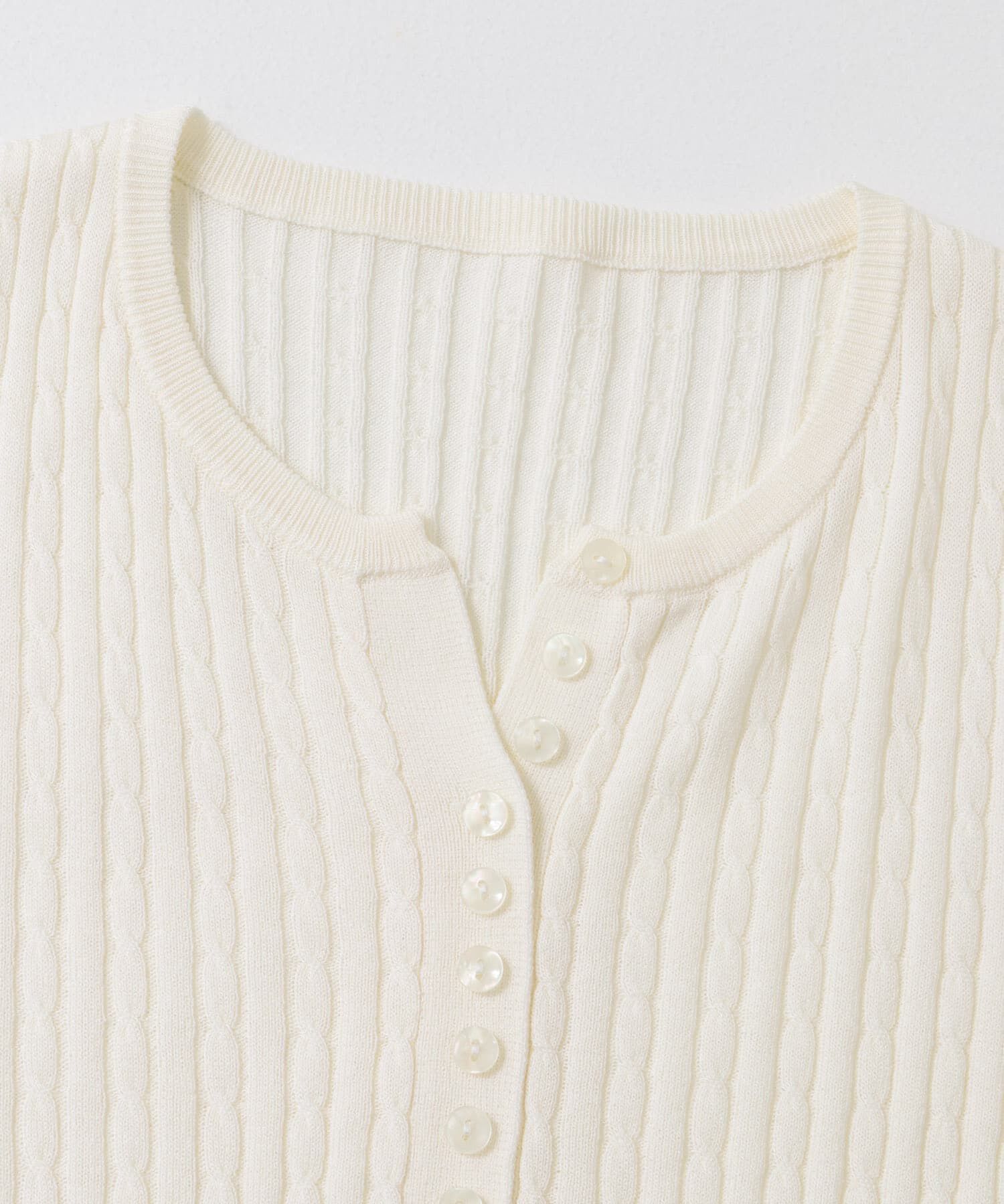 SENSE OF PLACE by URBAN RESEARCH「ヘンリーネックミニケーブルセーター(半袖)」|ニット・セーター|